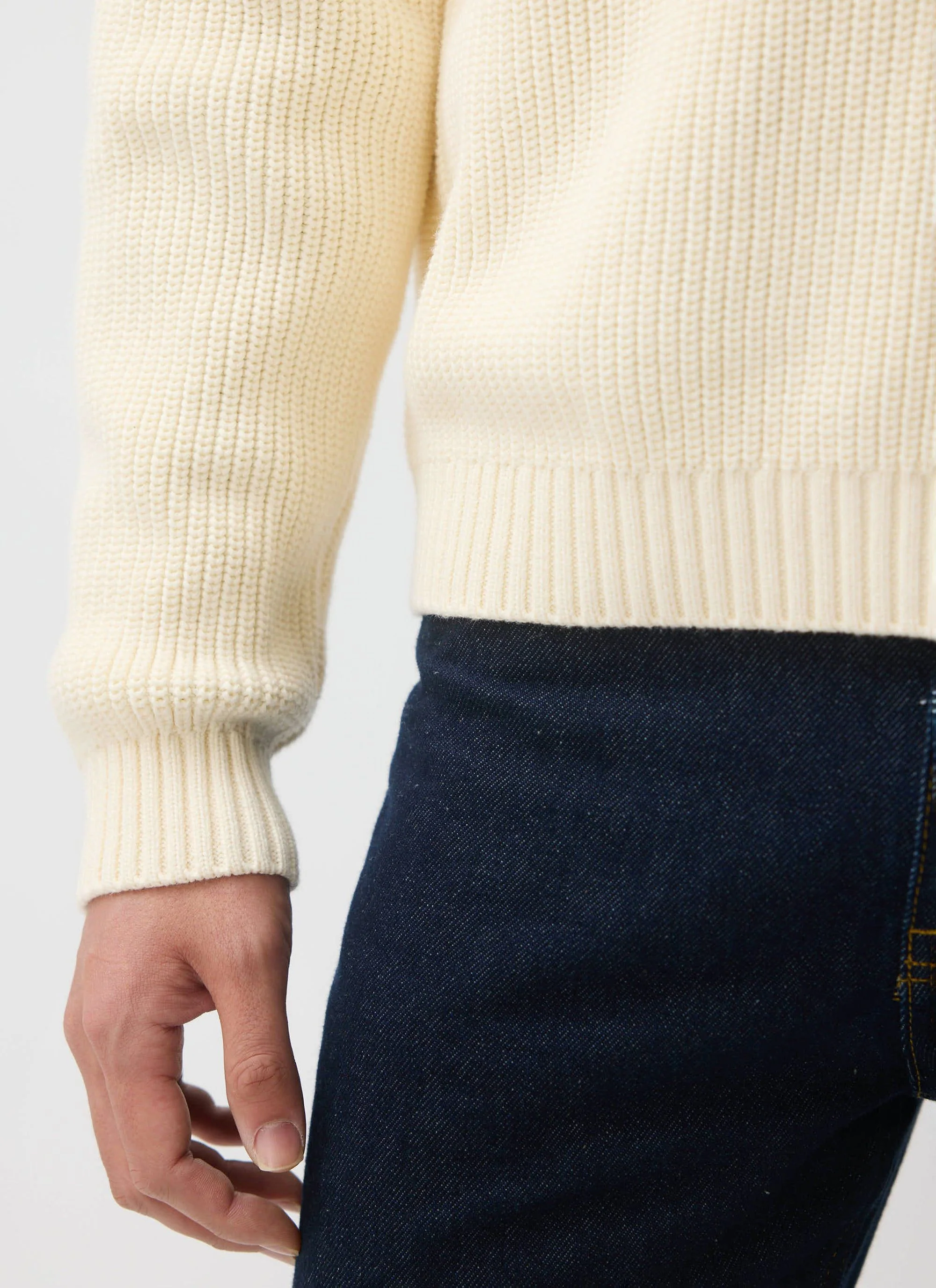 Meyer Quarter Zip Fisherman | Cotton | Cream - Image 5