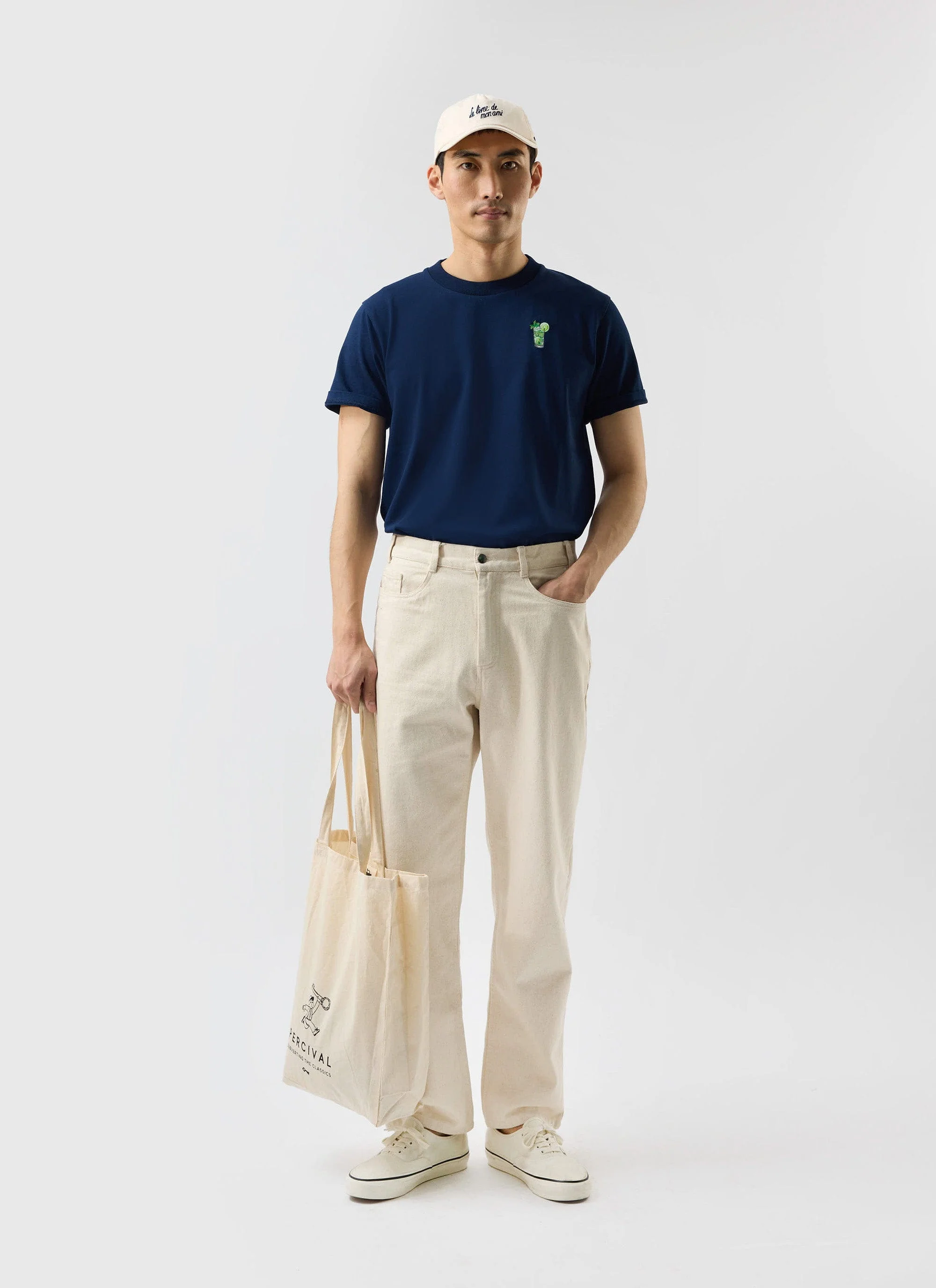 Mojito T Shirt | Embroidered Organic Cotton | Navy - Image 4