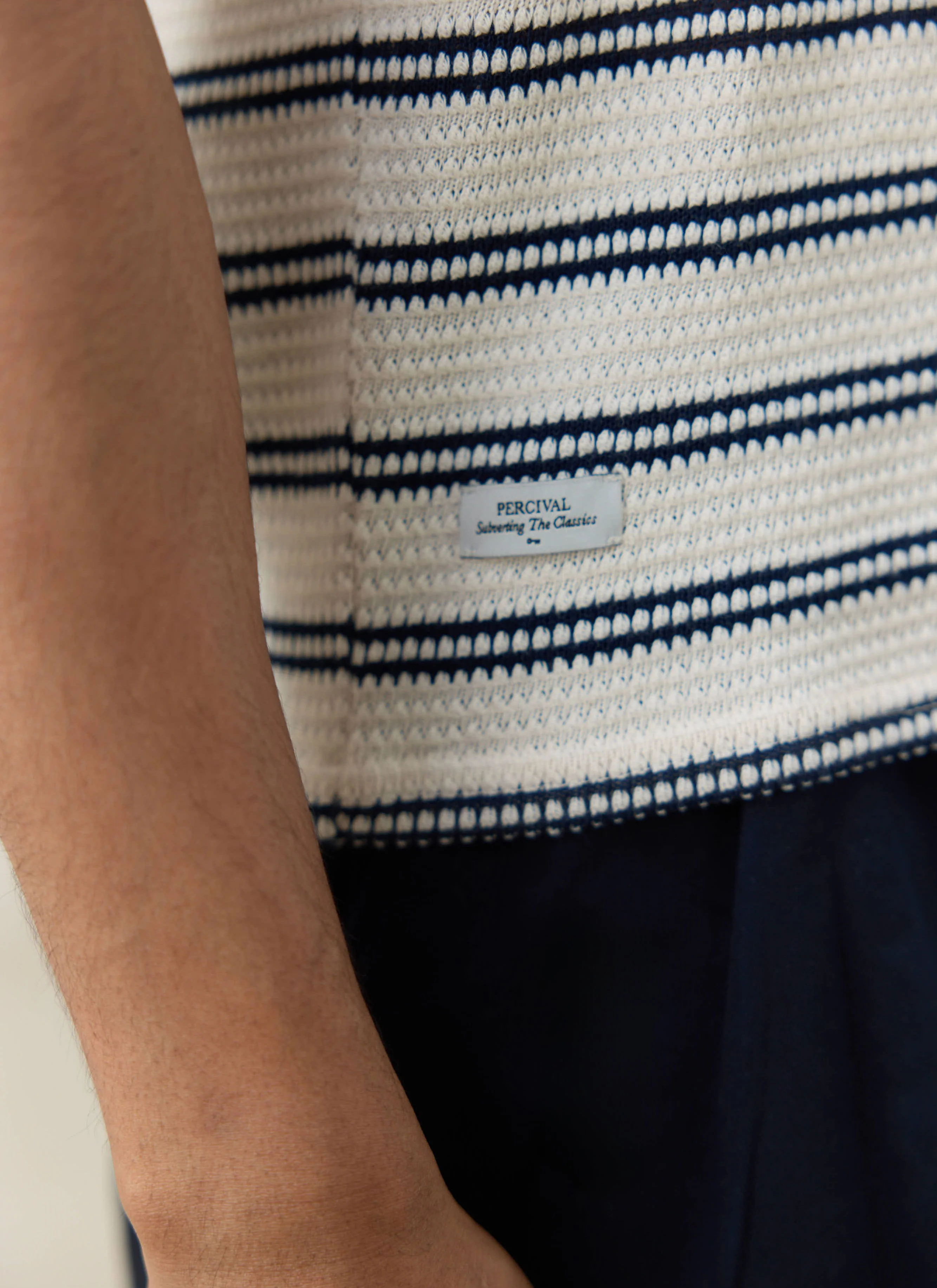 Moore Polo | Cotton | Cream Stripe - Image 5