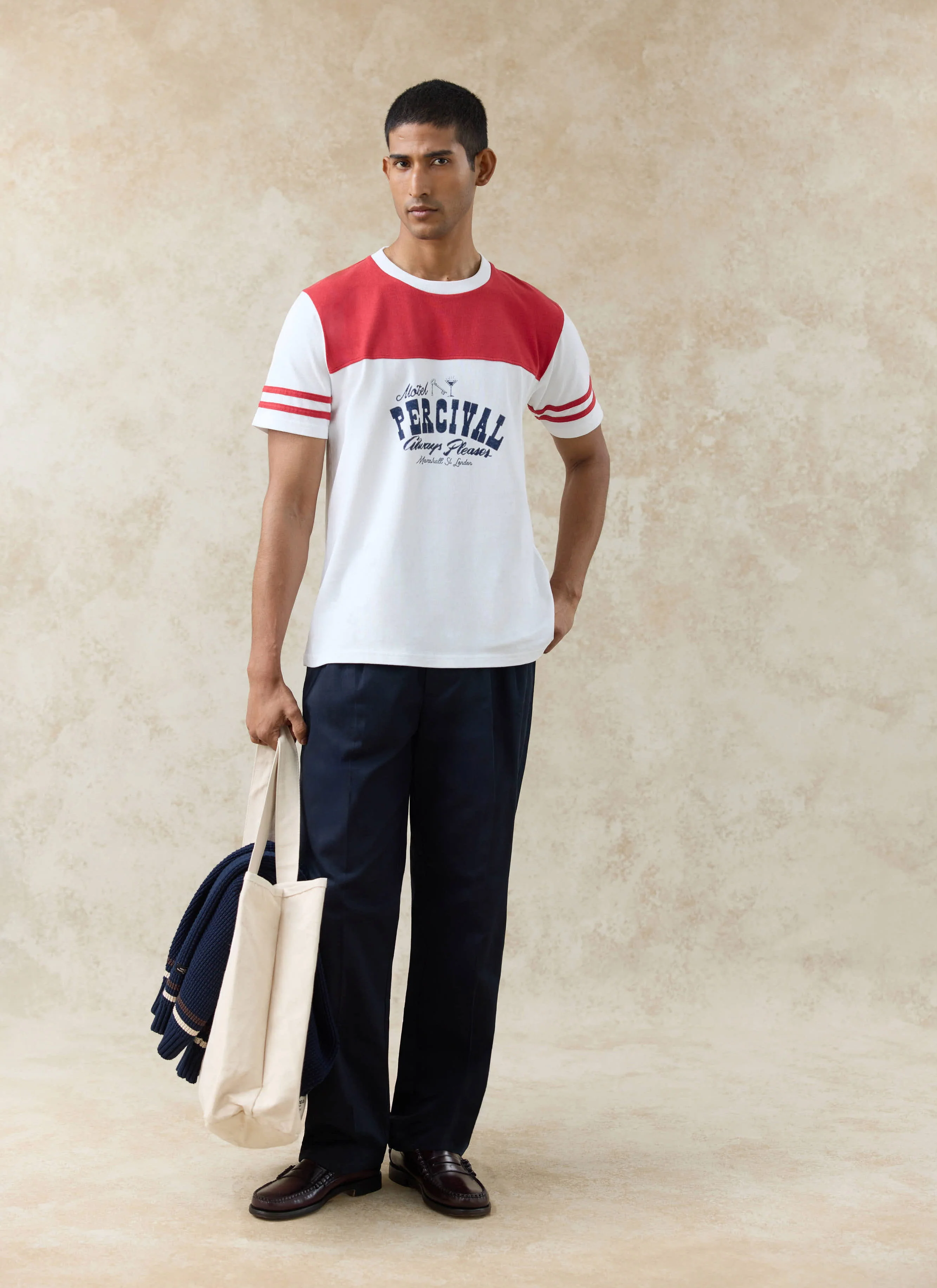Motel Percival T Shirt | Organic Cotton | White and Red - Image 3