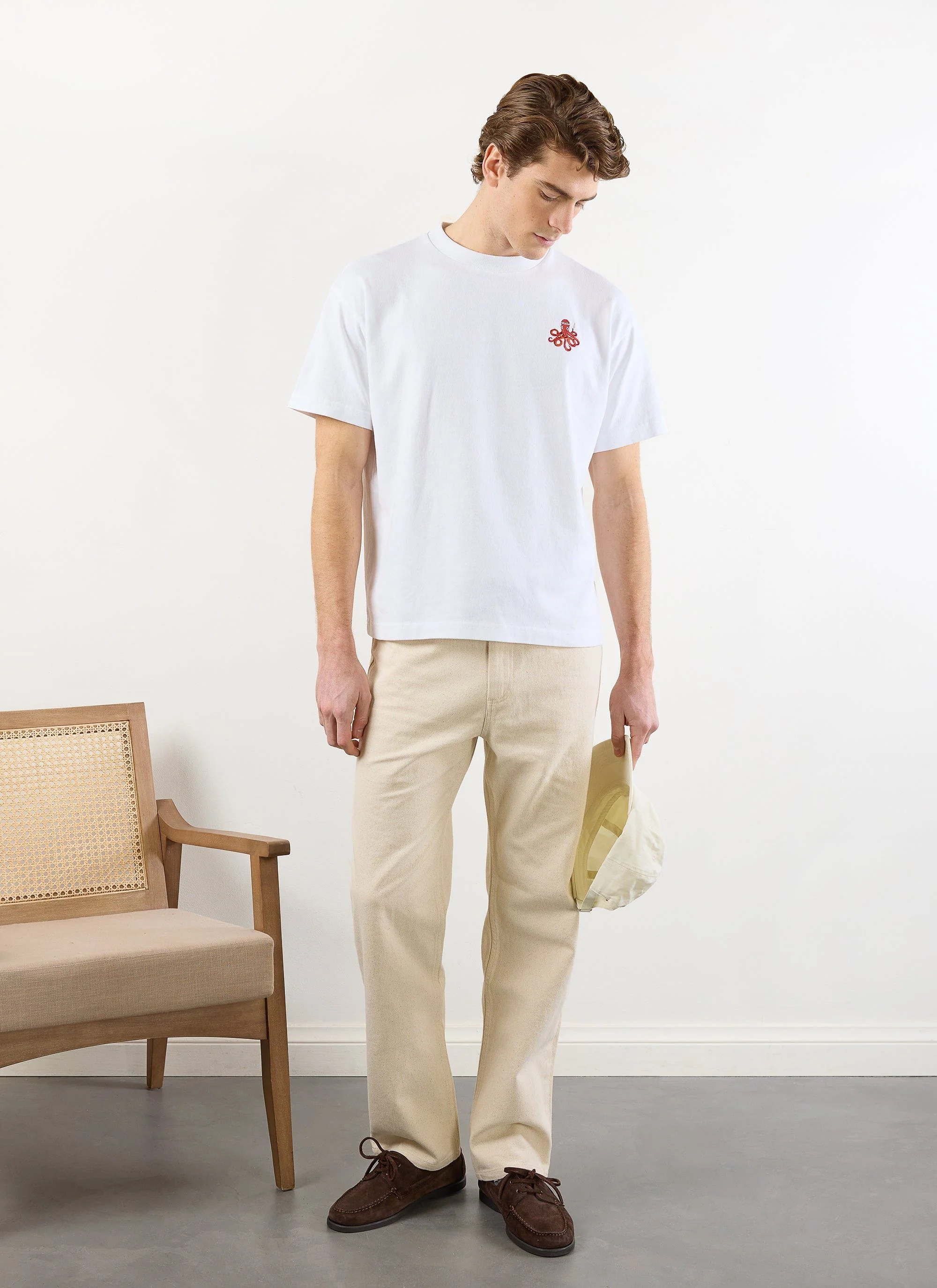 Octo Oversized T Shirt | Embroidered Organic Cotton | White - Image 4