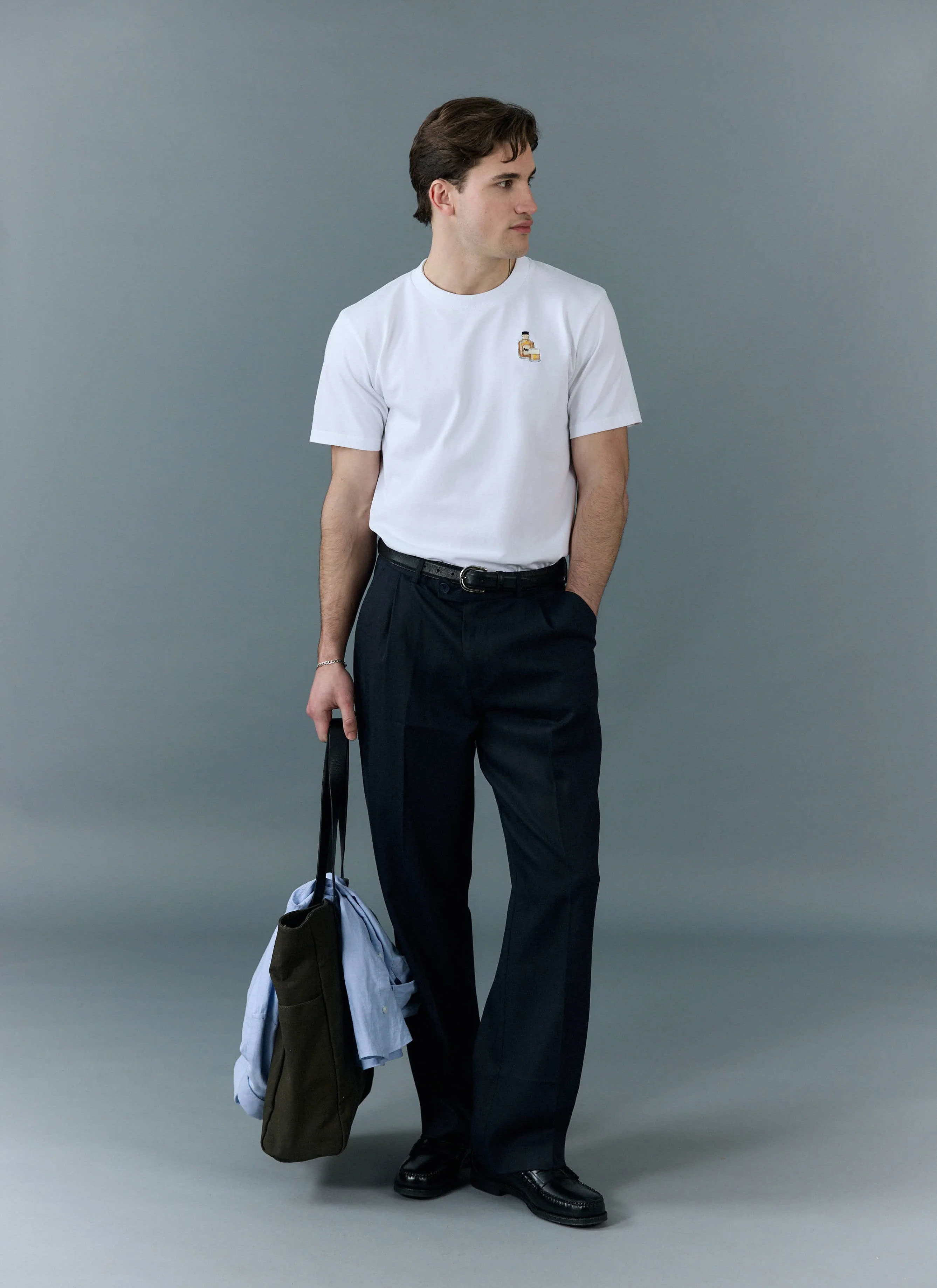 Old Fashioned T Shirt | Embroidered Organic Cotton | White - Image 5