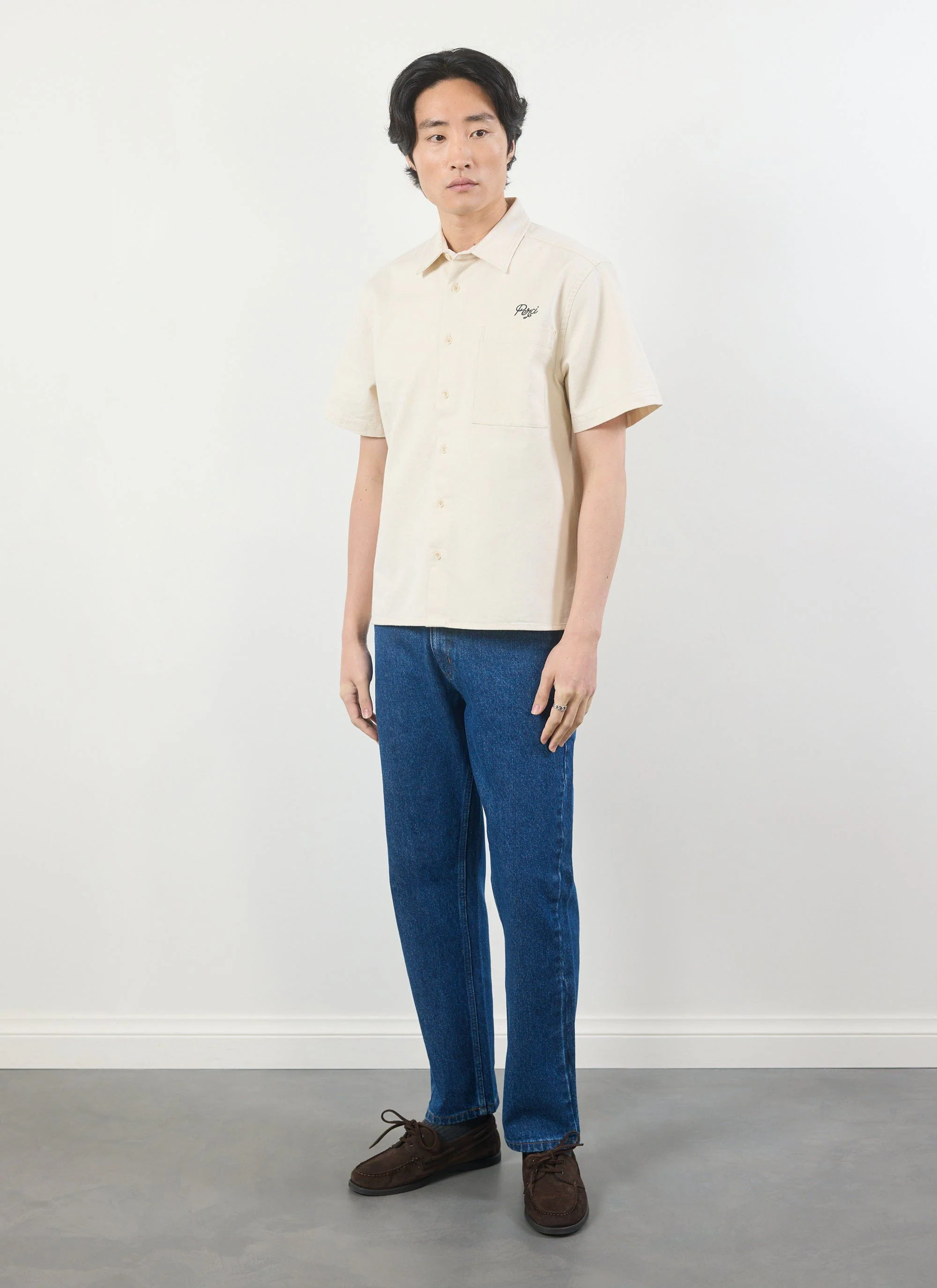 Olive Embroidered Cropped Shirt | White - Image 7