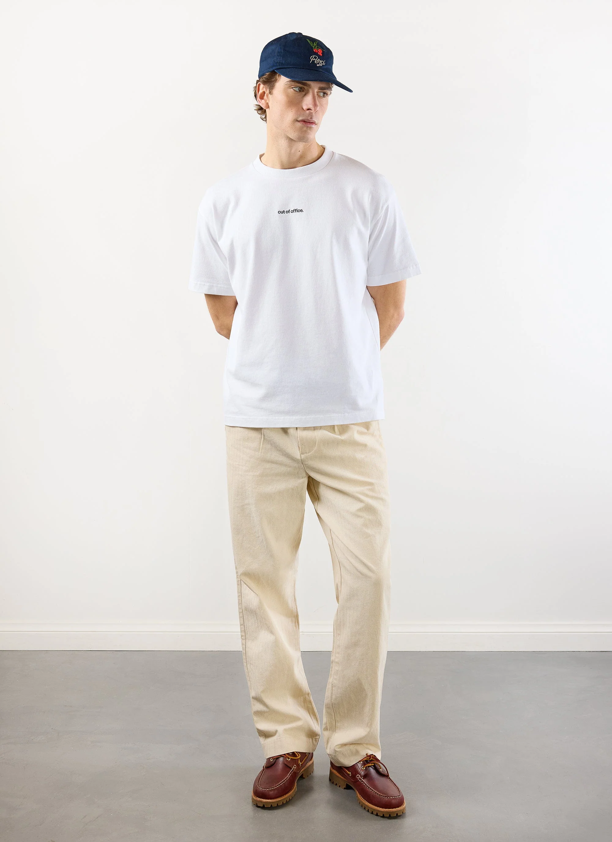 Out of Office Oversized T Shirt | Embroidered Organic Cotton | White - Image 3