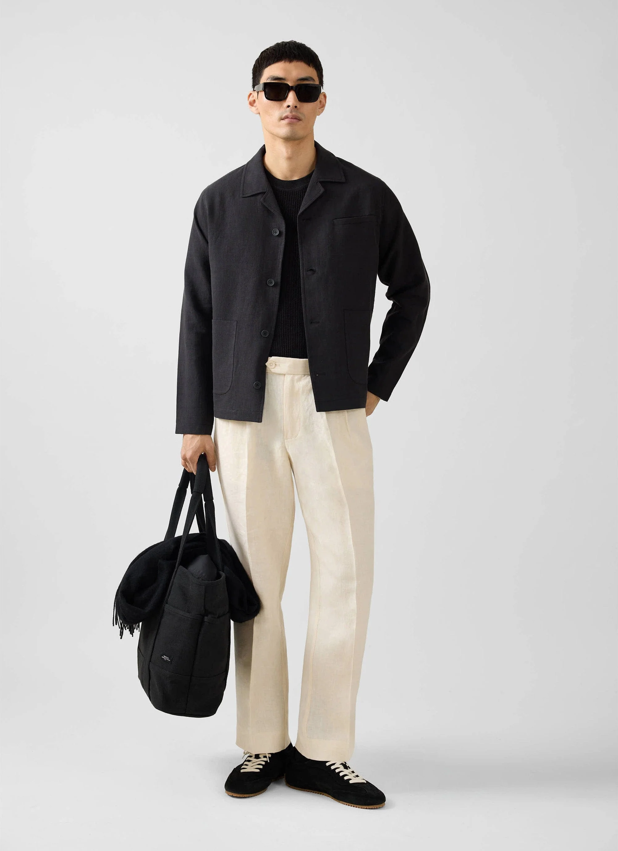 Boxy Overshirt | Linen | Black - Image 6