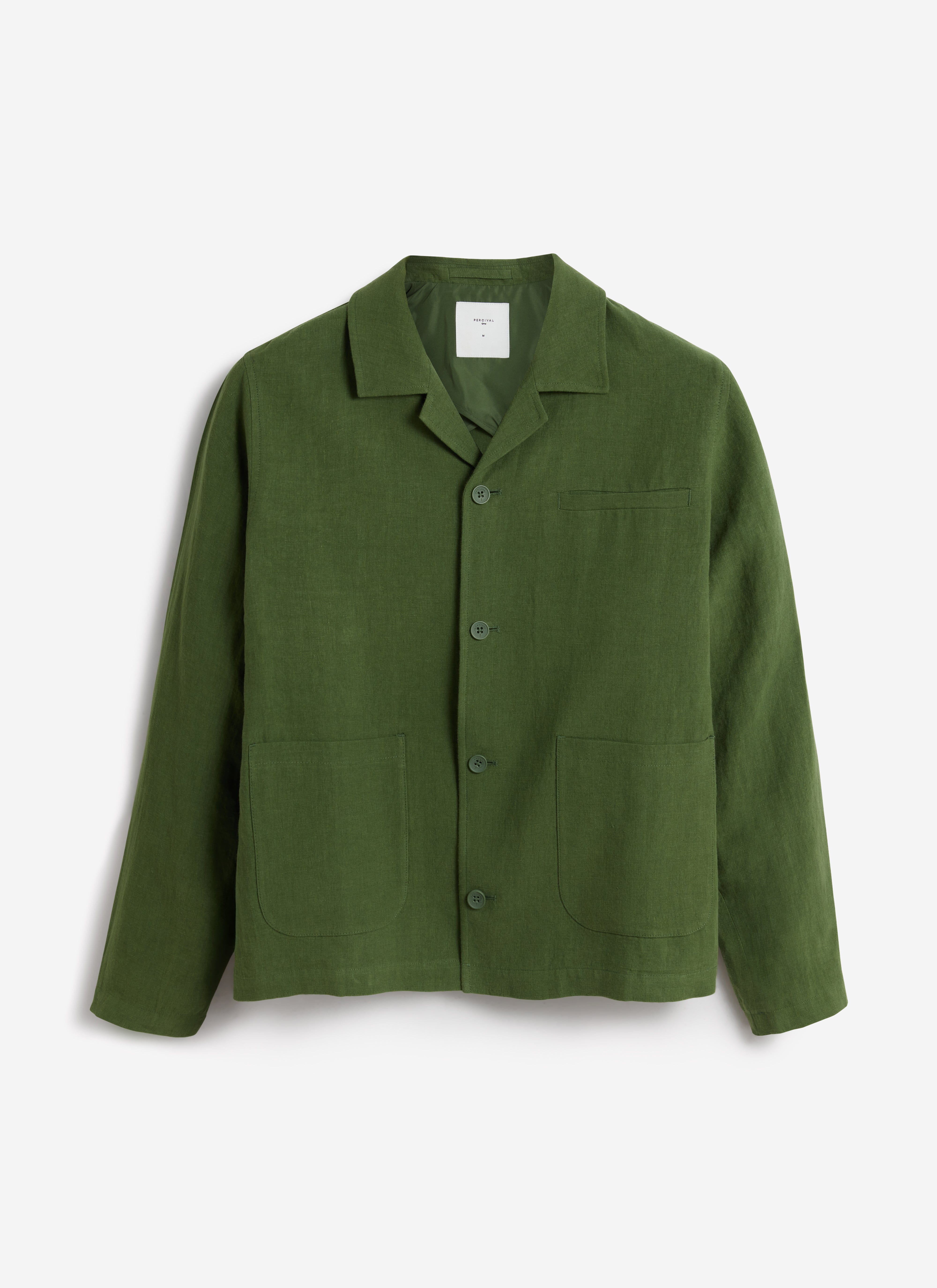 Boxy Overshirt | Linen | Forest - Image 6