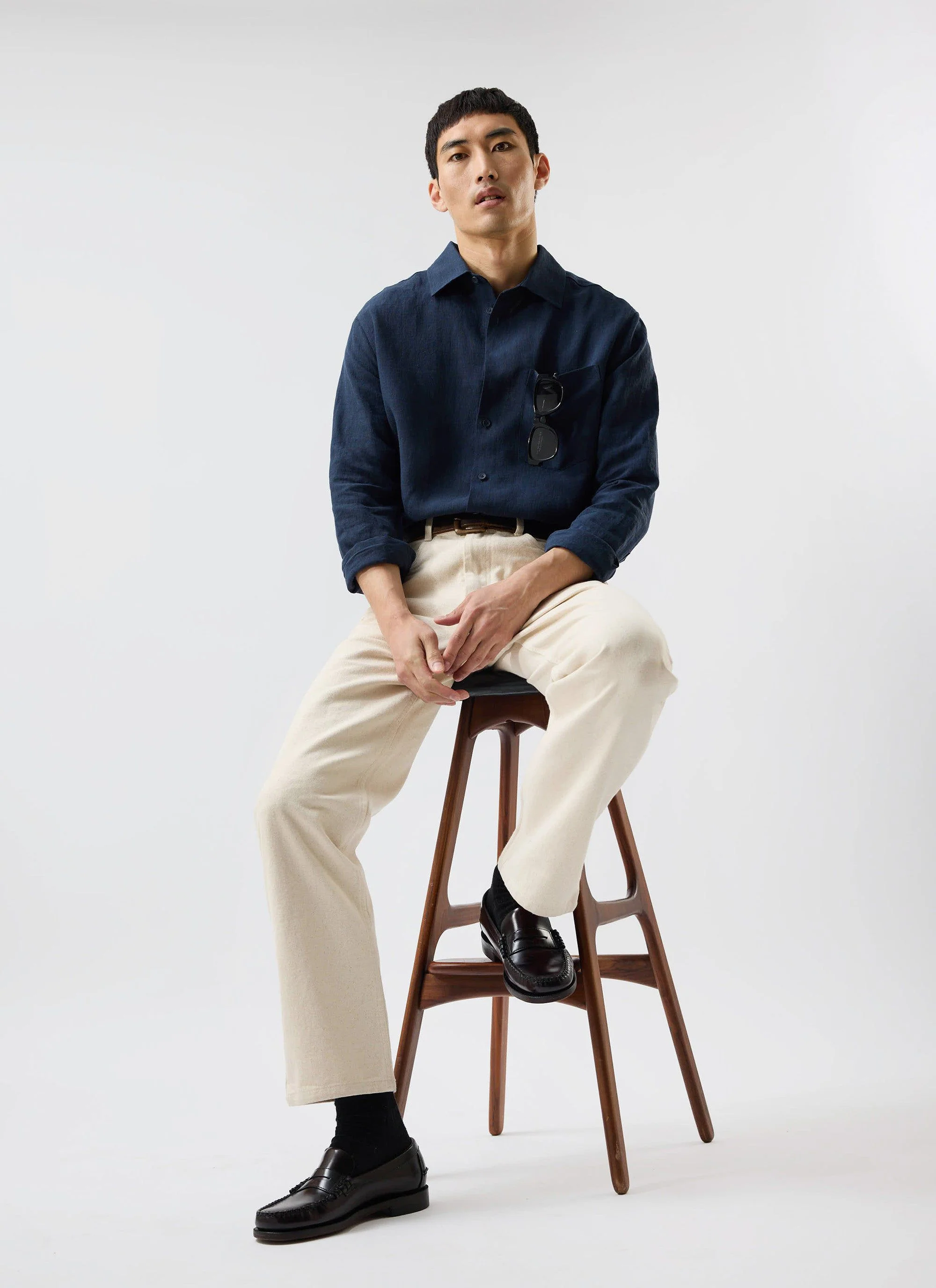 Pearce Shirt | Linen | Navy - Image 7