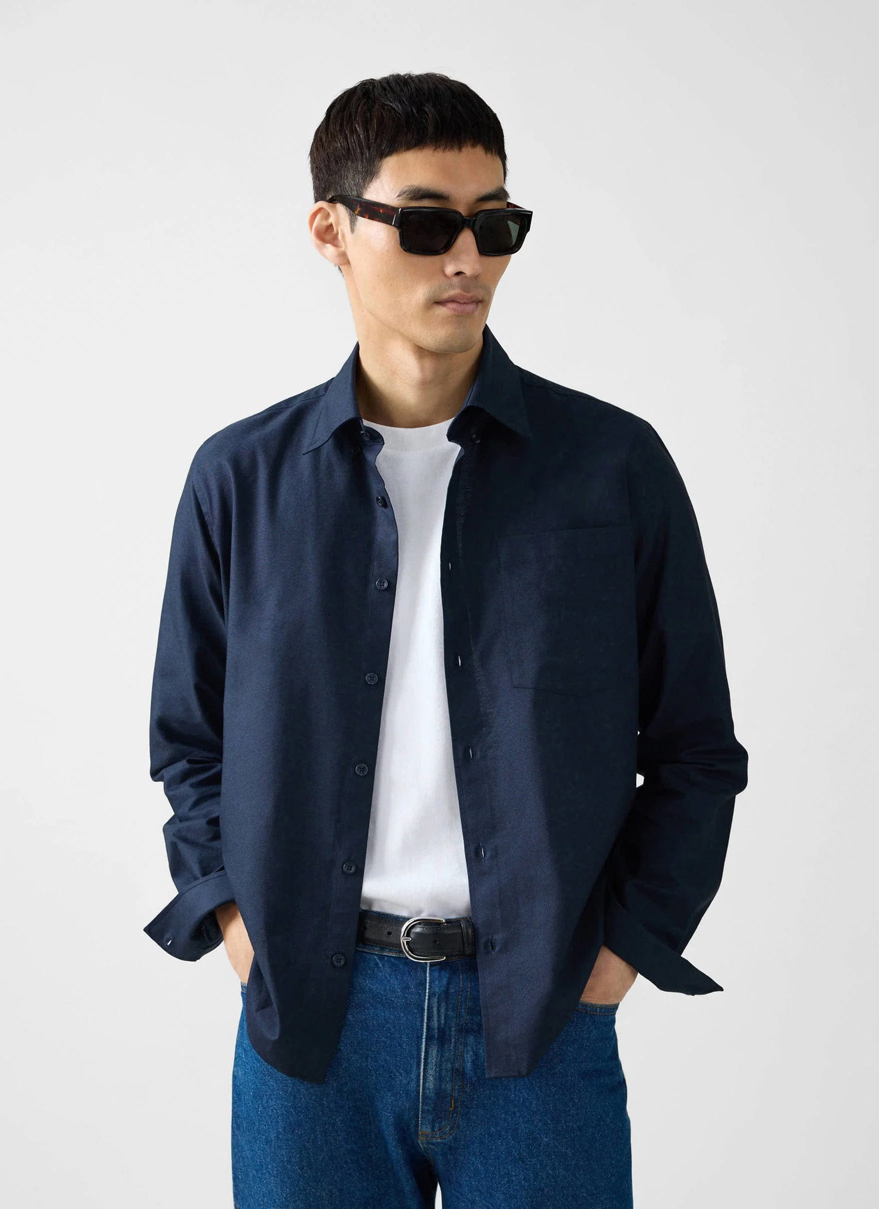 Oxford Regular Shirt | Cotton | Navy