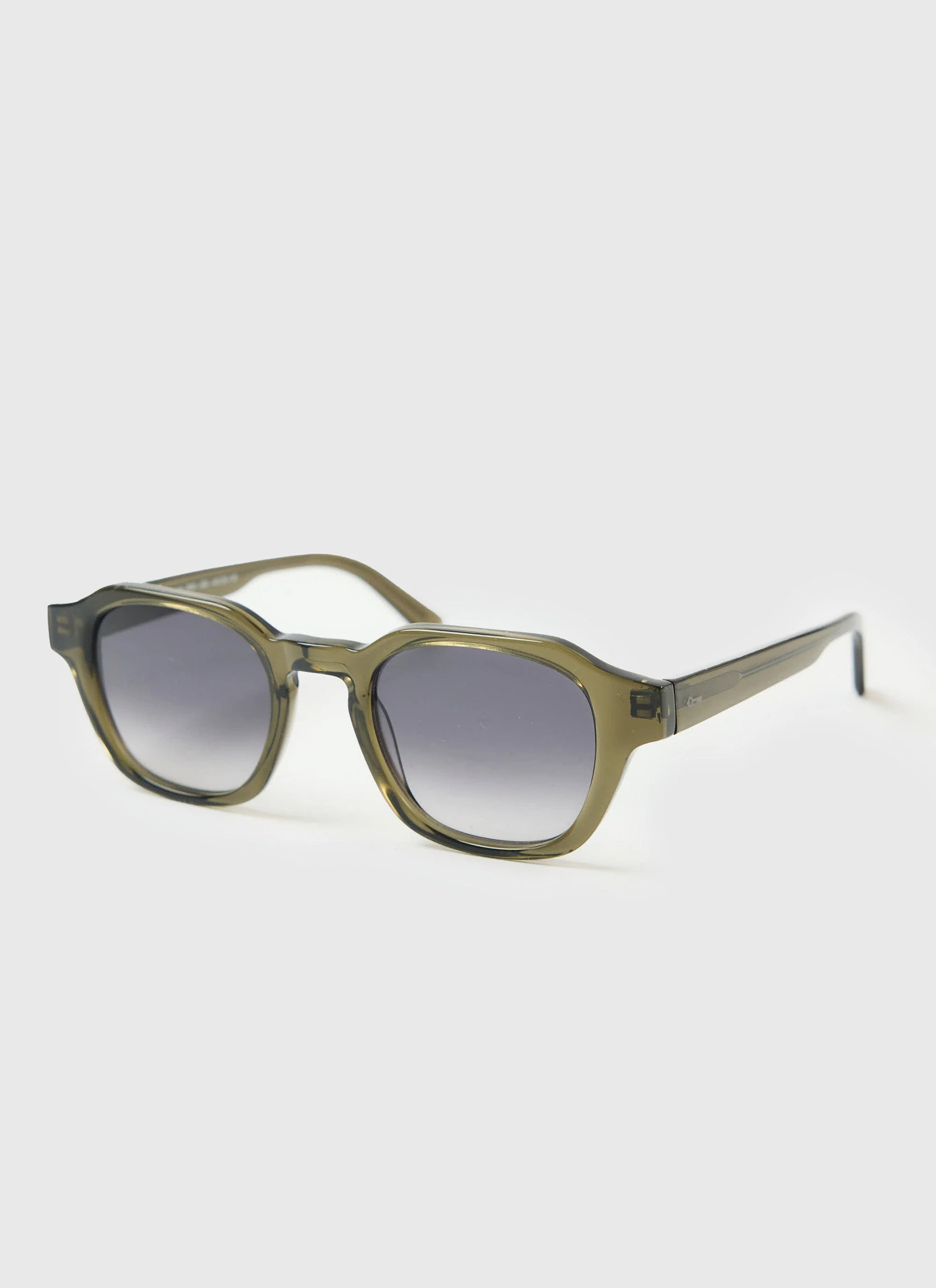 P001-E52 Olive Green Sunglasses | Light Brown Lenses