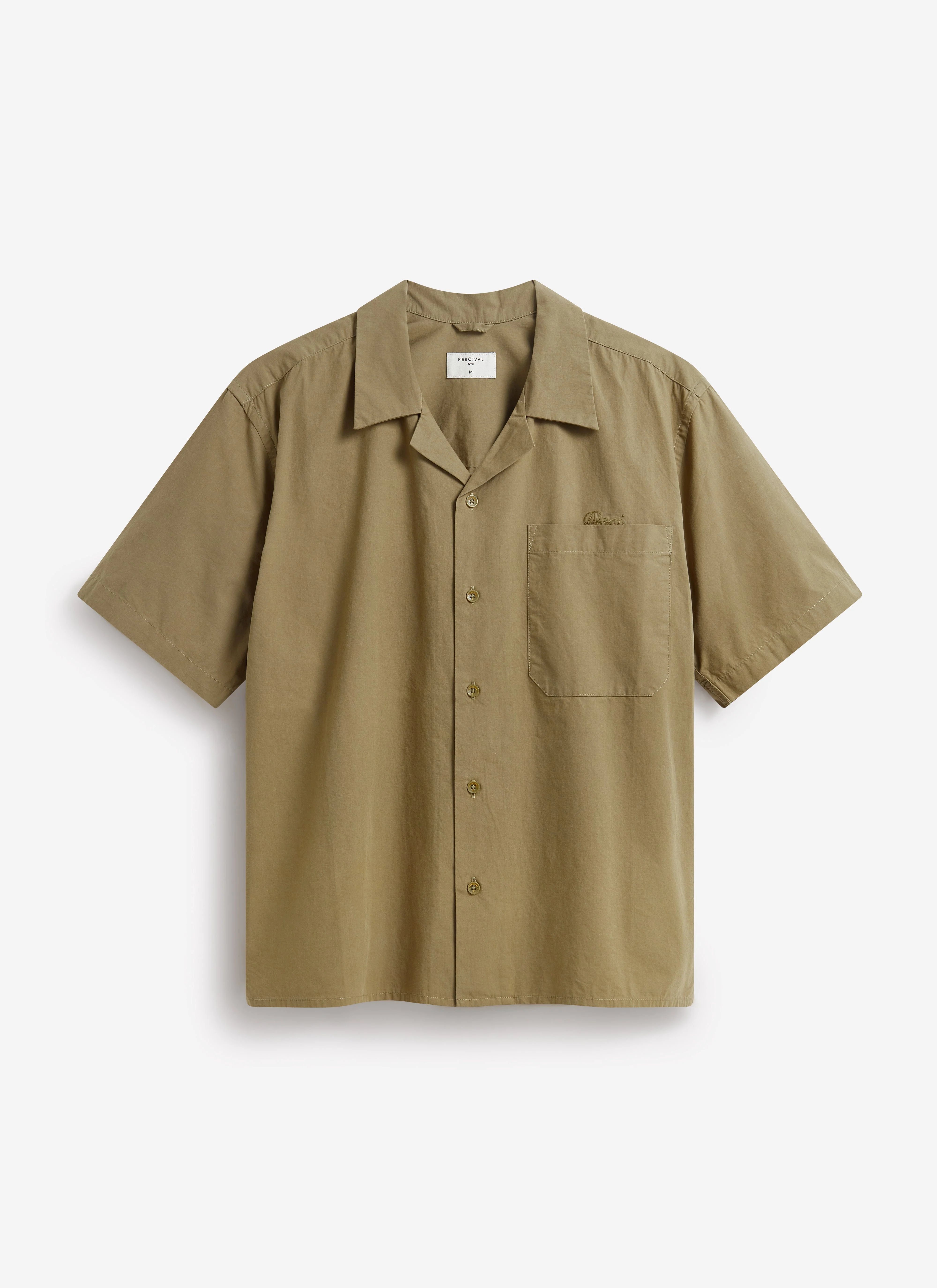Boxy Cropped Cuban Collar Shirt | Olive - Image 8