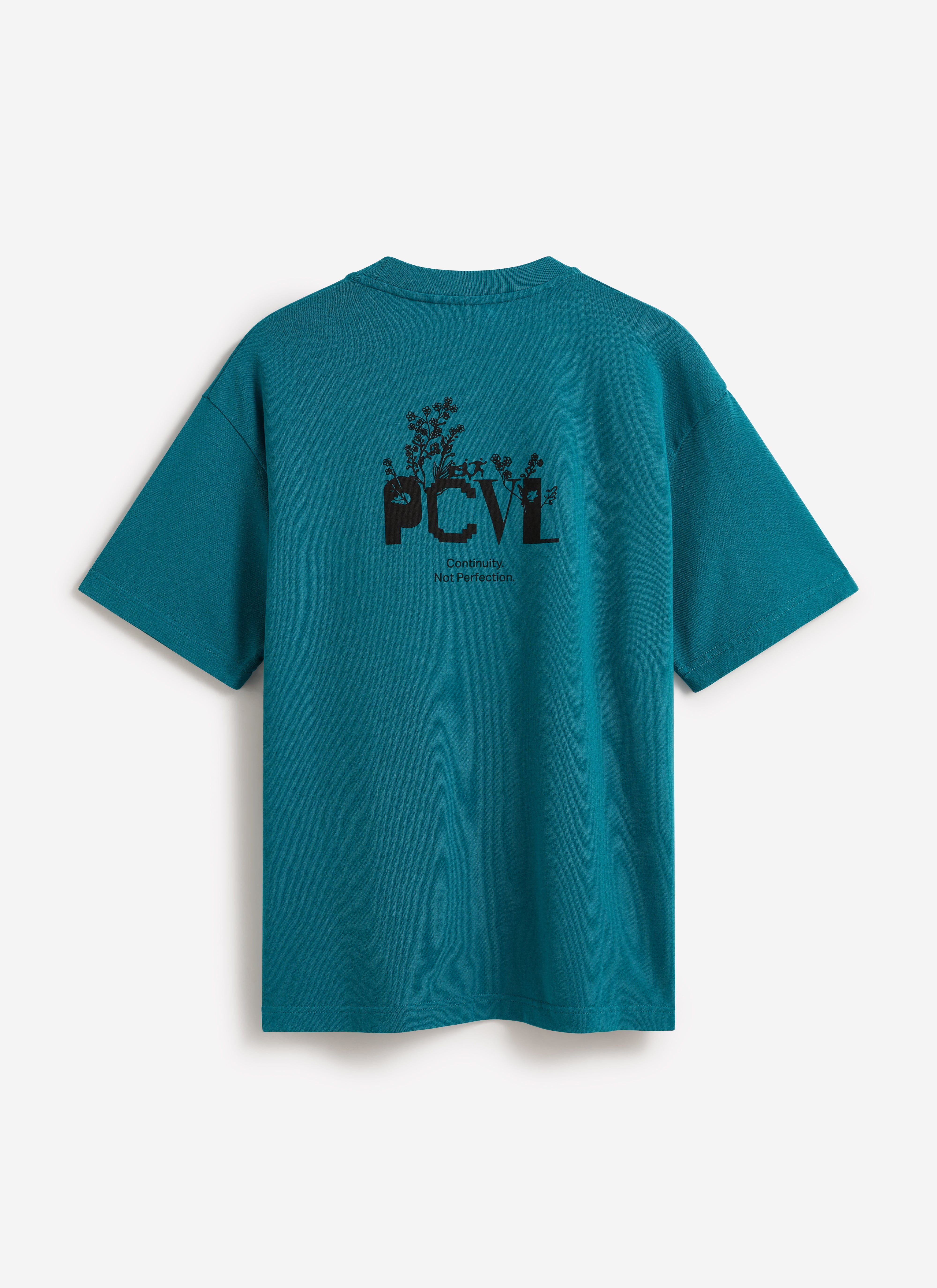 PCVL Aura Boxy Printed T Shirt | Organic Cotton | Blue