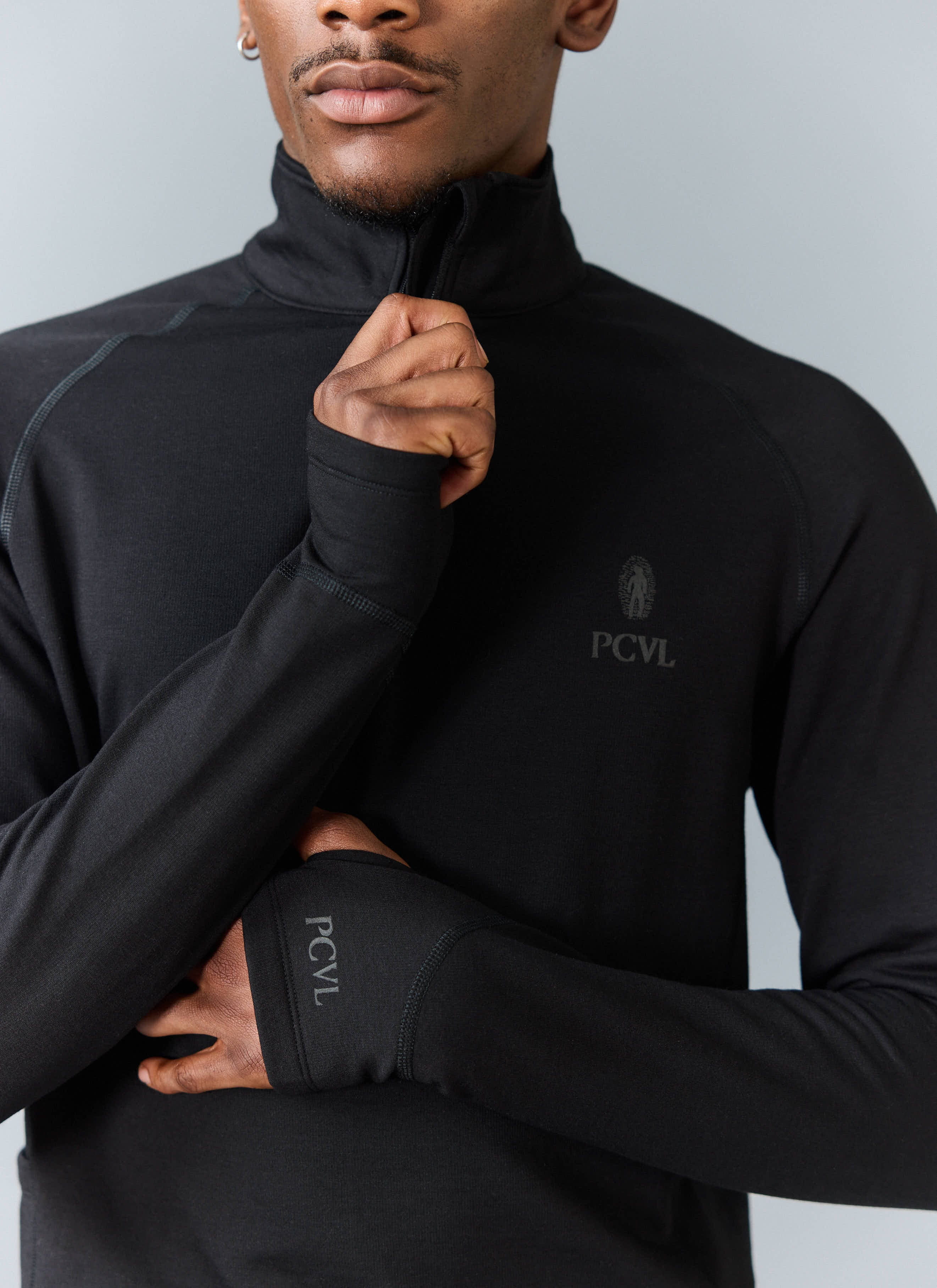 PCVL Base Layer Quarter Zip Jacket | Black - Image 5