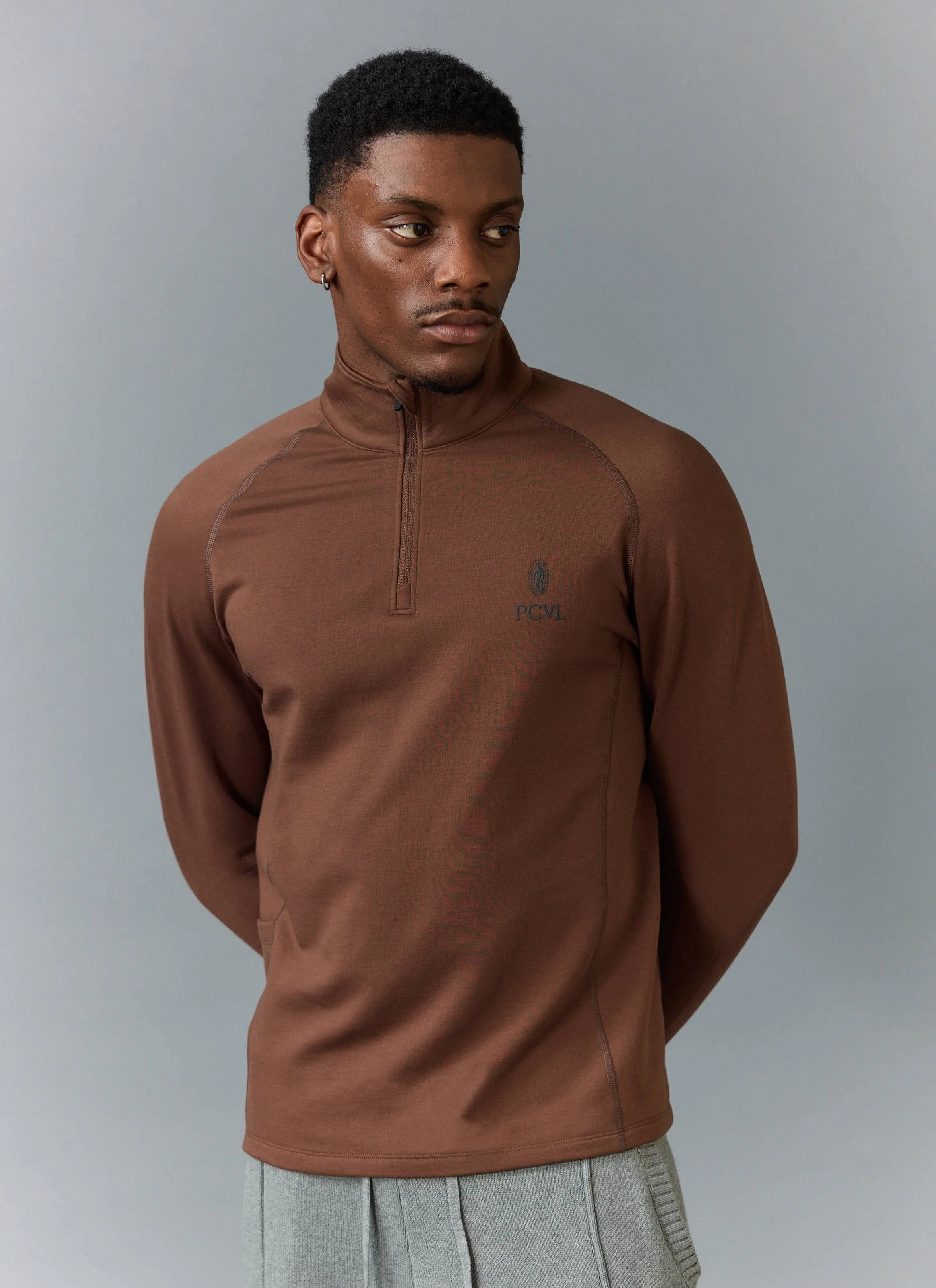 PCVL Base Layer Quarter Zip Jacket | Rust