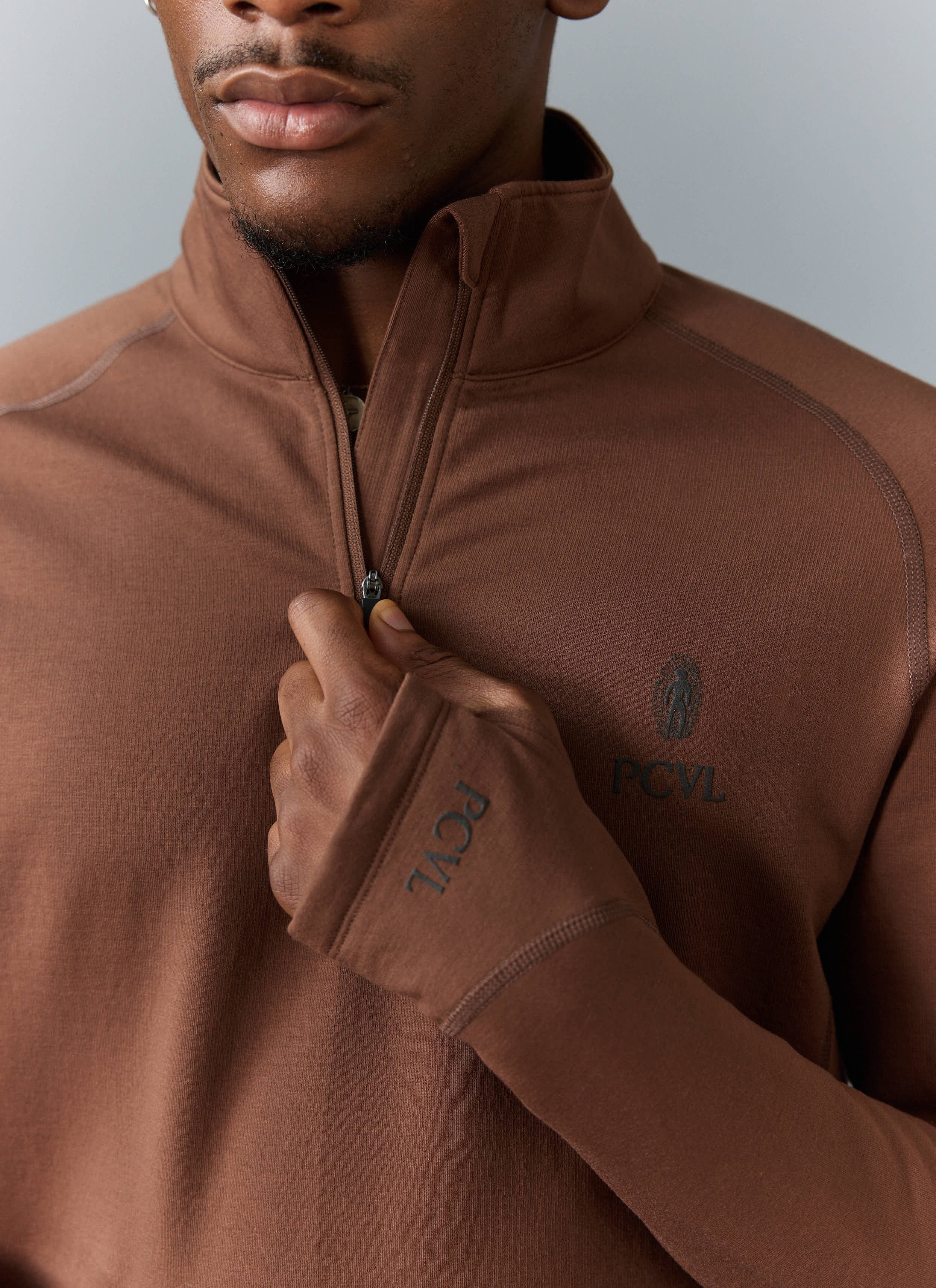 PCVL Base Layer Quarter Zip Jacket | Rust - Image 2