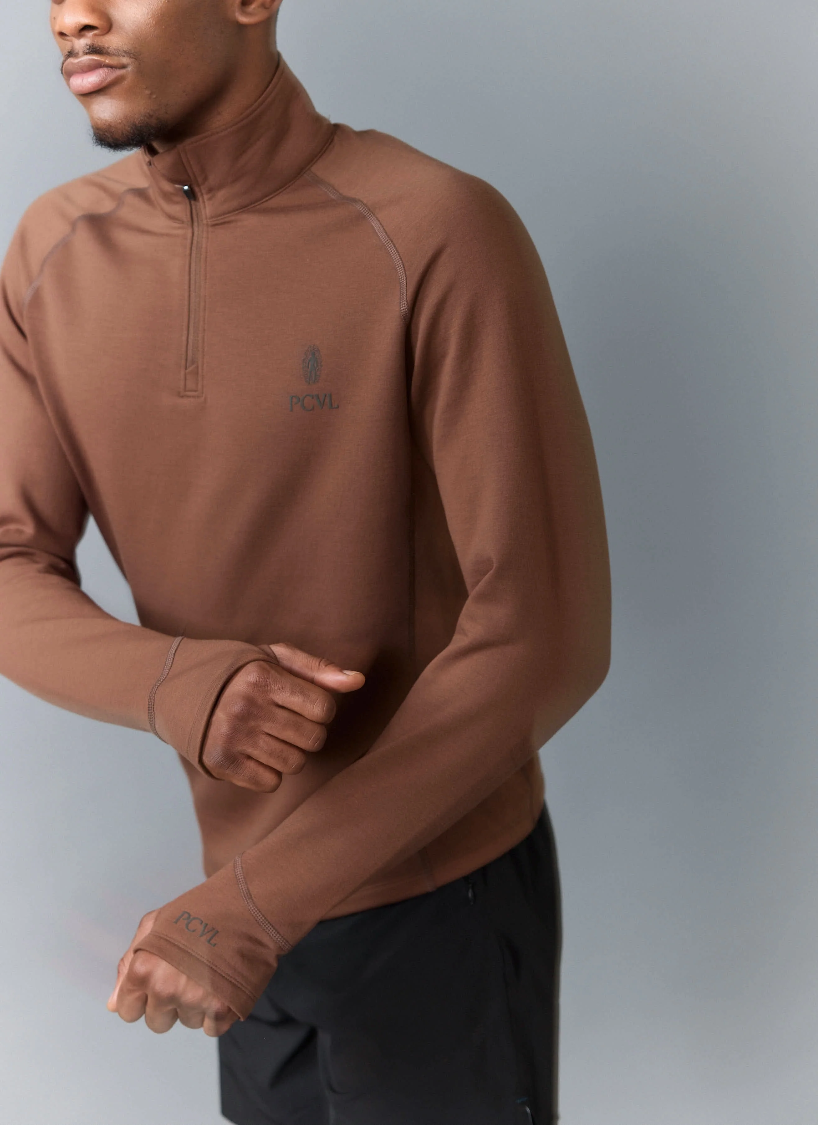 PCVL Base Layer Quarter Zip Jacket | Rust - Image 4
