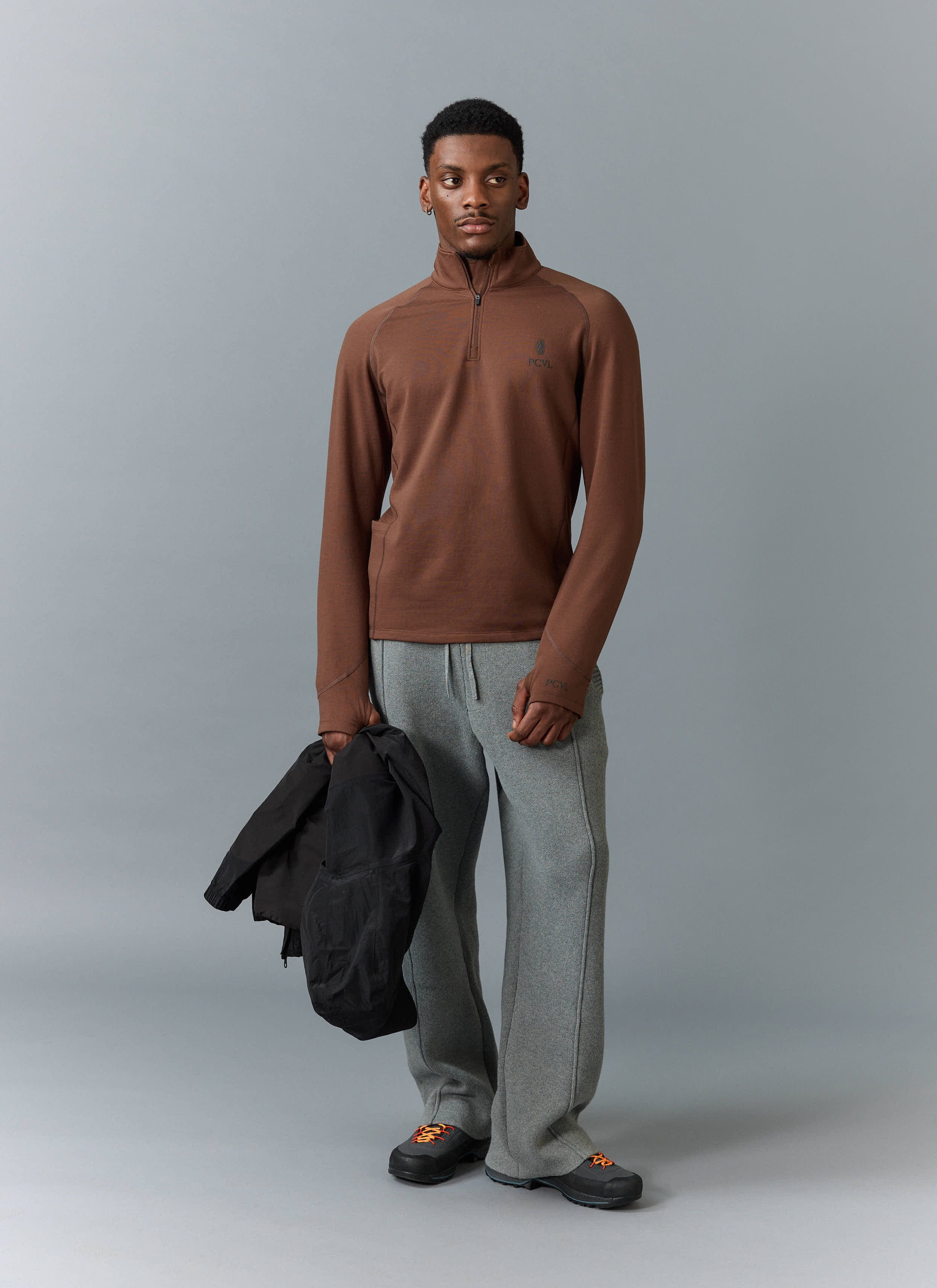 PCVL Base Layer Quarter Zip Jacket | Rust - Image 5