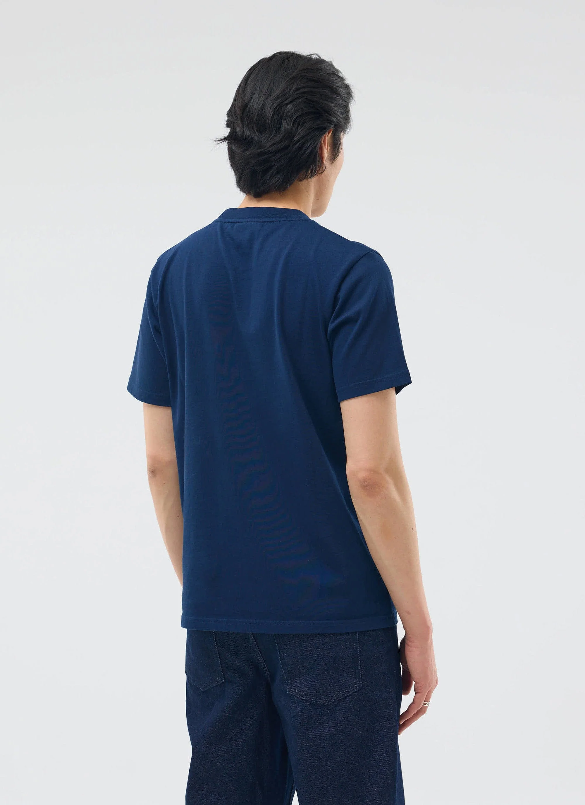 Perci Chainstitch T Shirt | Organic Cotton | Navy - Image 4