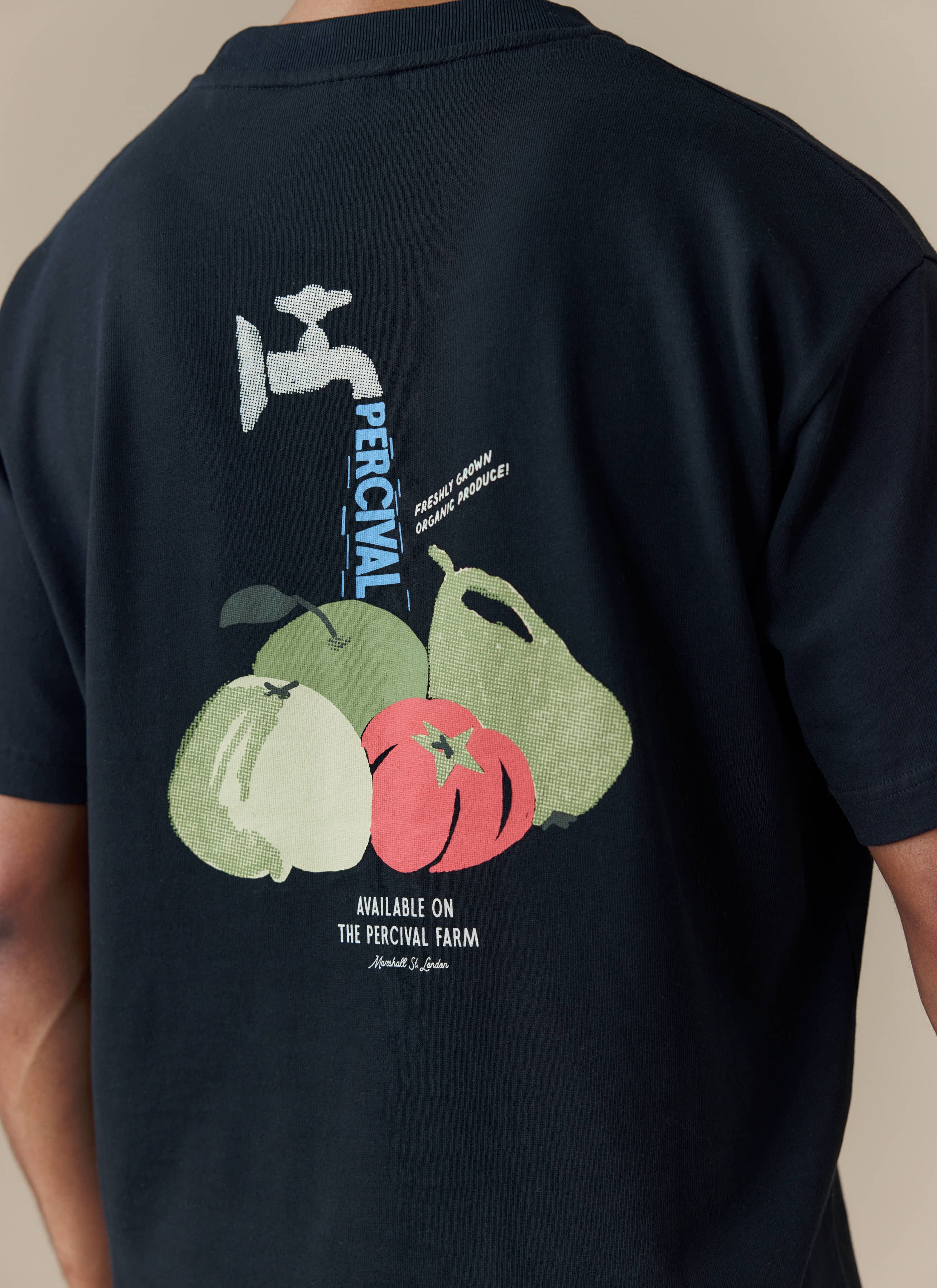 Perci Fruit Farm Oversized T Shirt | Organic Cotton | Black - Image 2