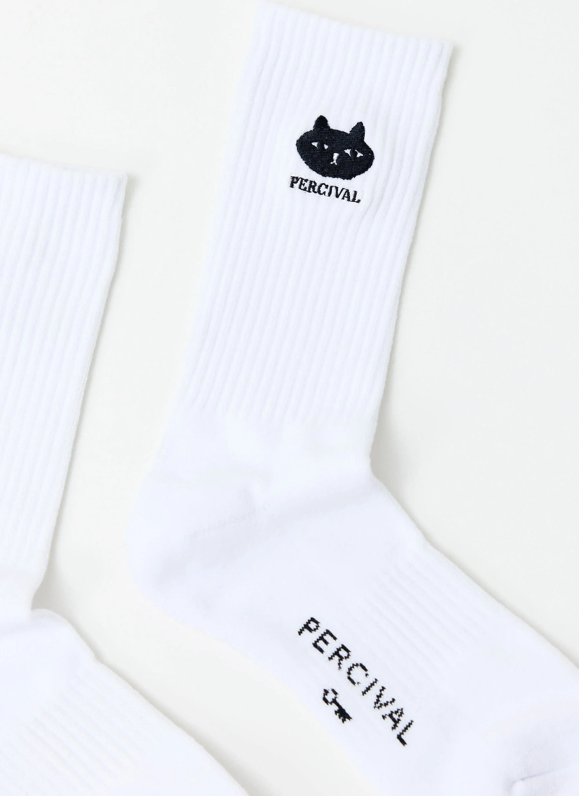 Perci Loaf Embroidered Socks | Organic Cotton | White - Image 2