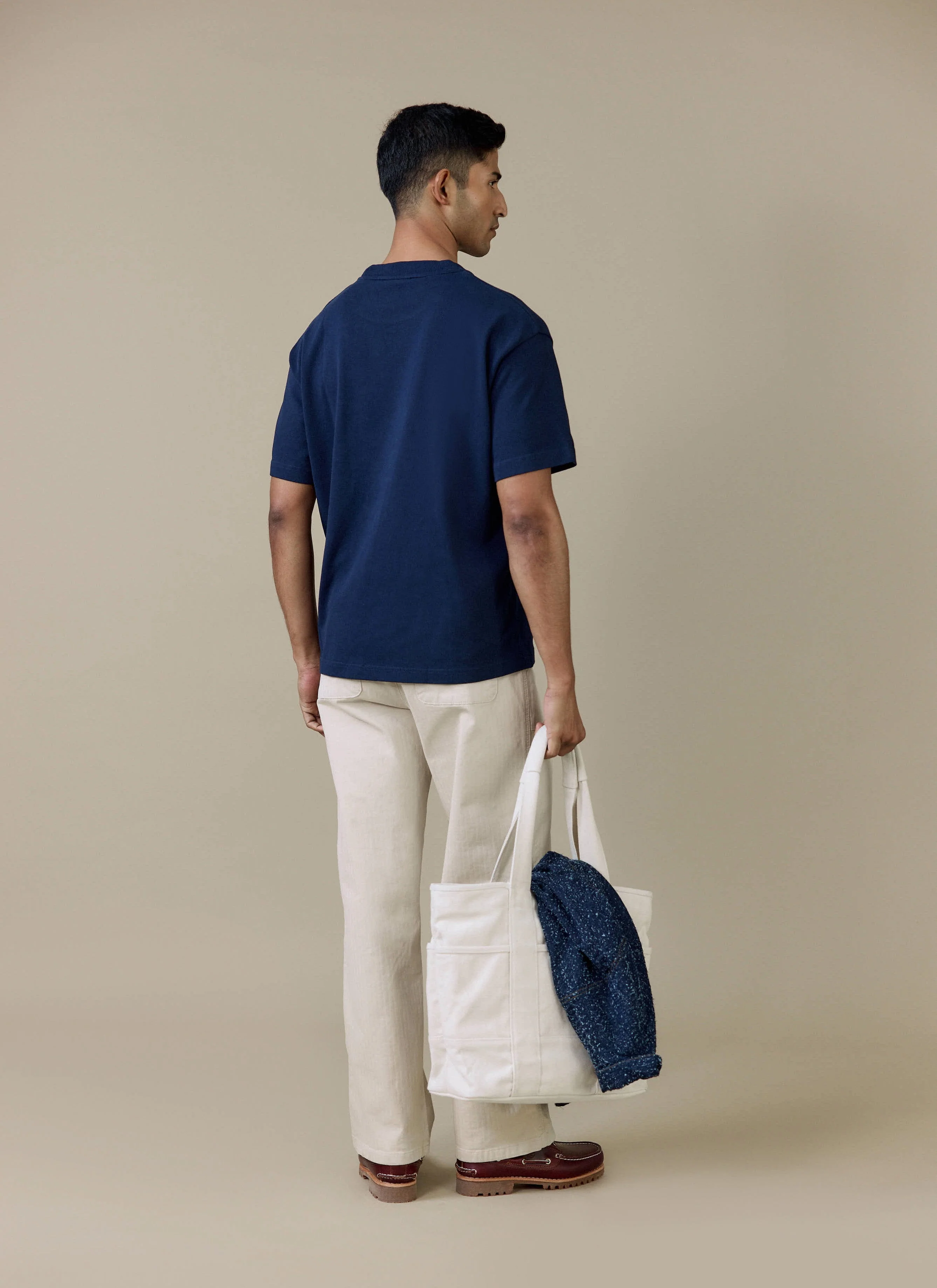 Perci Script T Shirt | Organic Cotton | Navy - Image 3