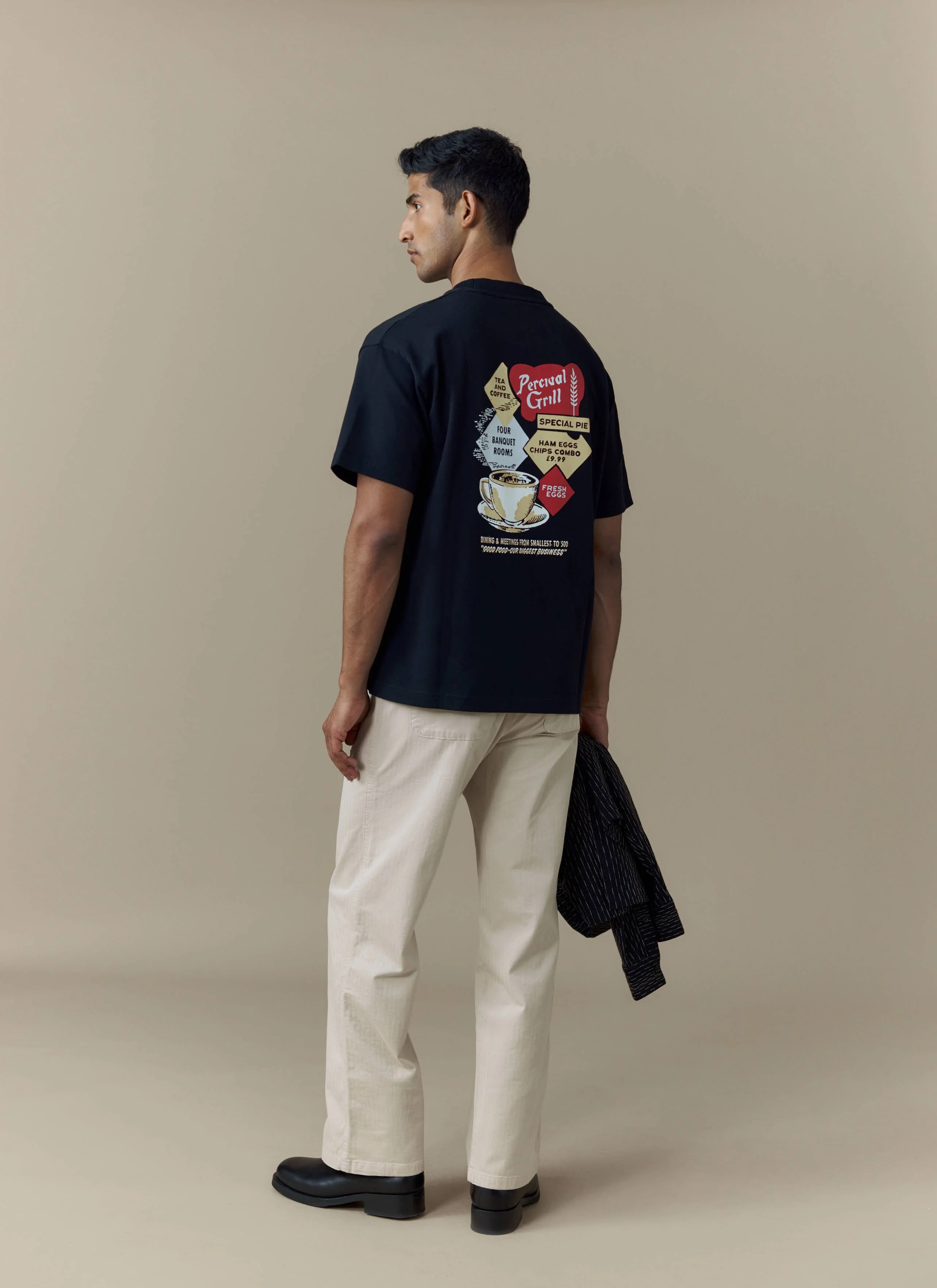 Percival Grill Oversized T Shirt | Organic Cotton | Black