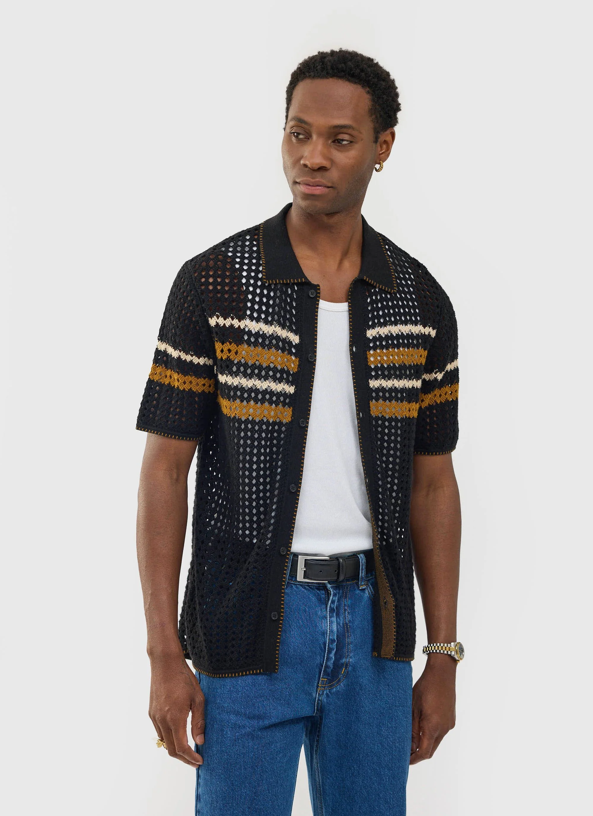 Pesaro Knitted Shirt | Cotton | Black - Image 7