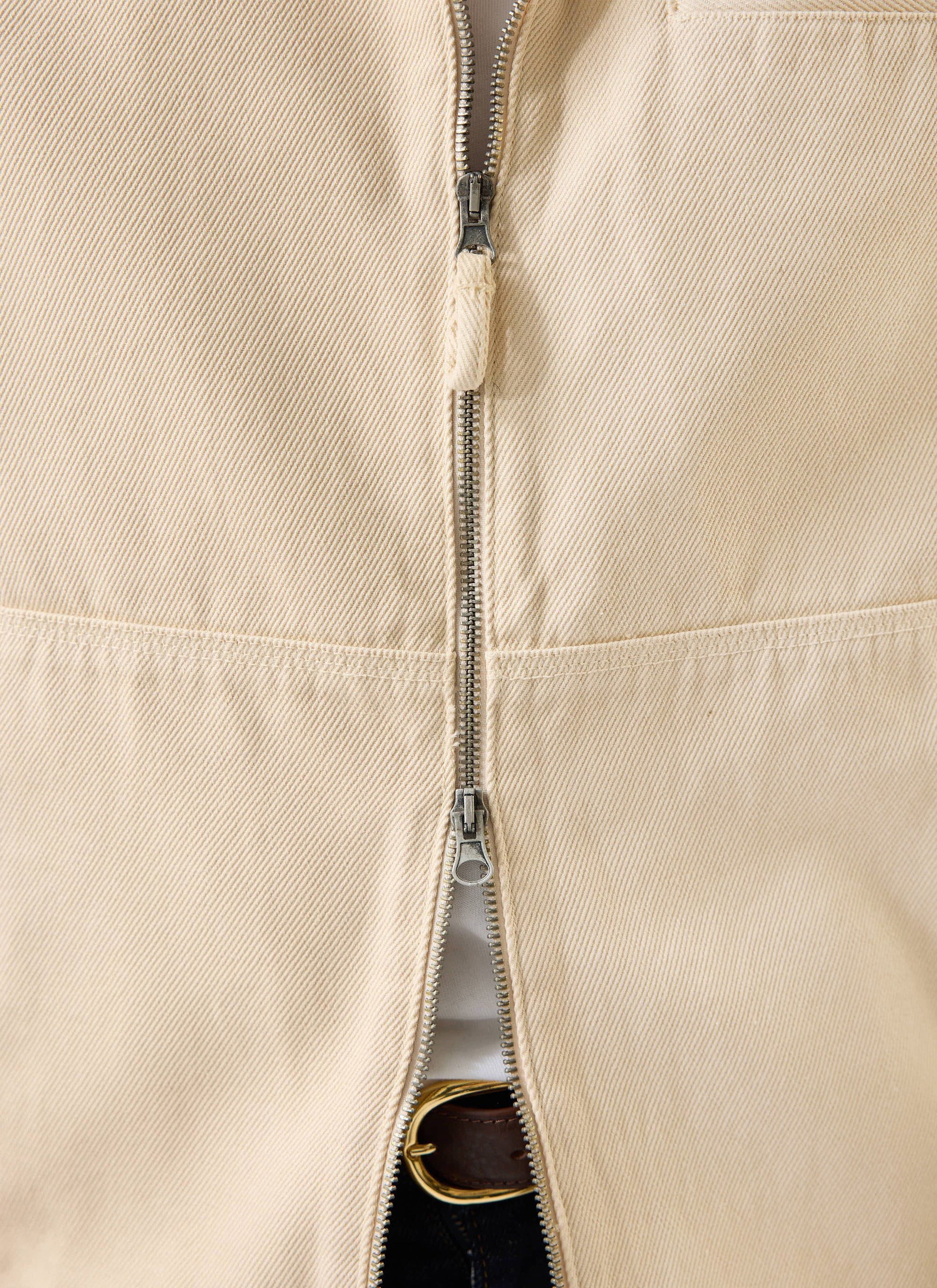 Preface Contrast Collar Jacket | Cotton Twill | Cream - Image 7