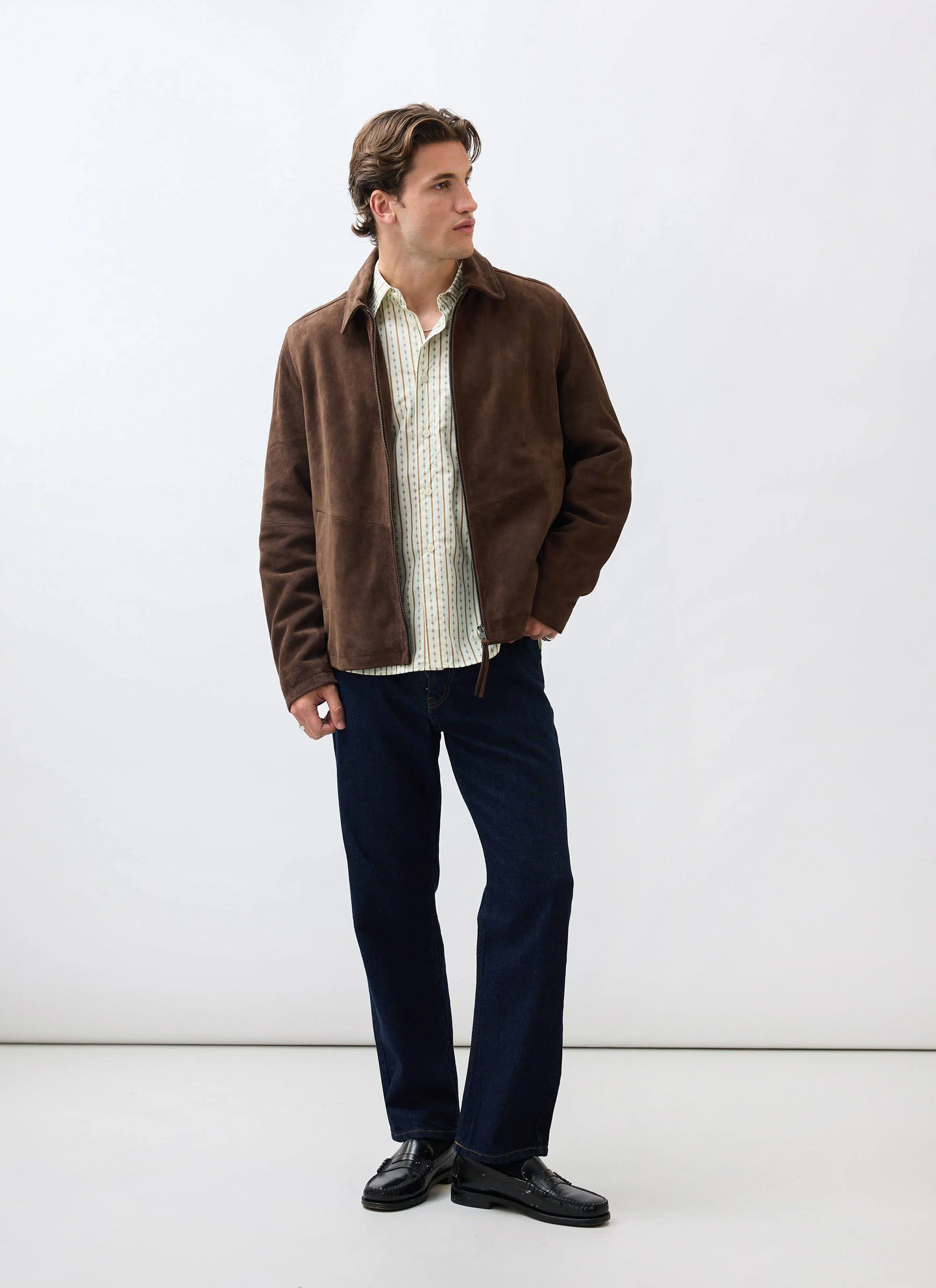 Prologue Suede Zip Jacket | Espresso - Image 6