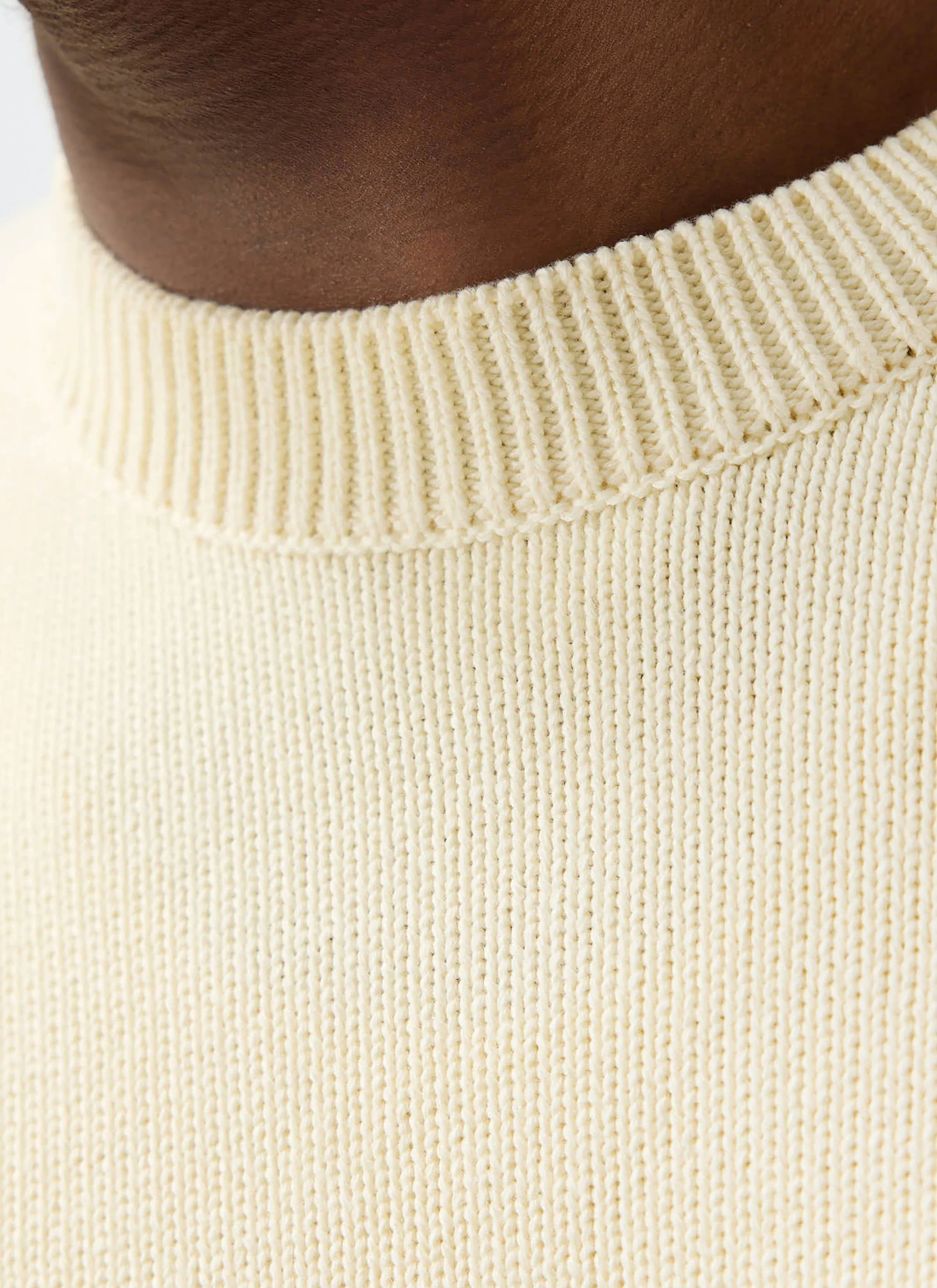 Public Library Knitted Crew Neck Jumper | Wool | Ecru Cream - Image 5
