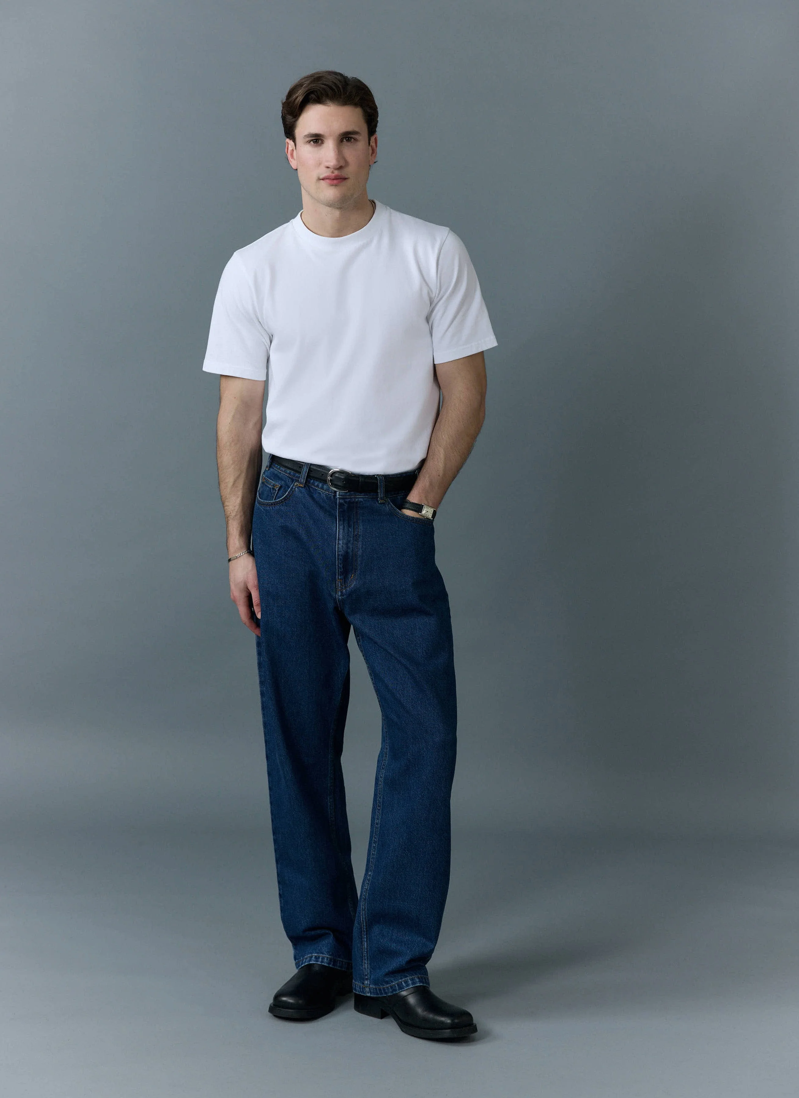 Relaxed Leg Denim Jeans | Cotton | Mid Wash Blue - Image 3