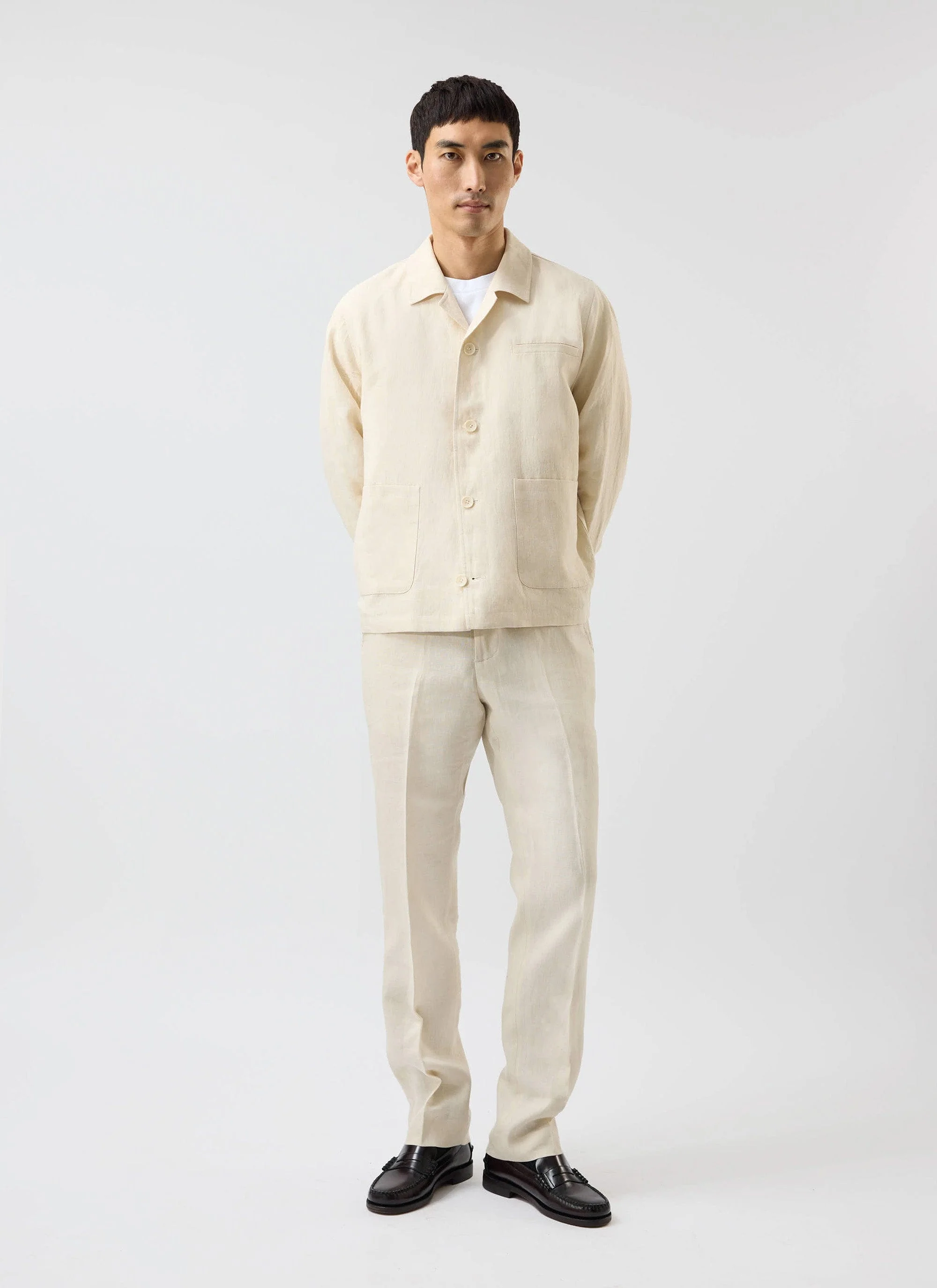 Relaxed Linen Overshirt | Cream - Image 8