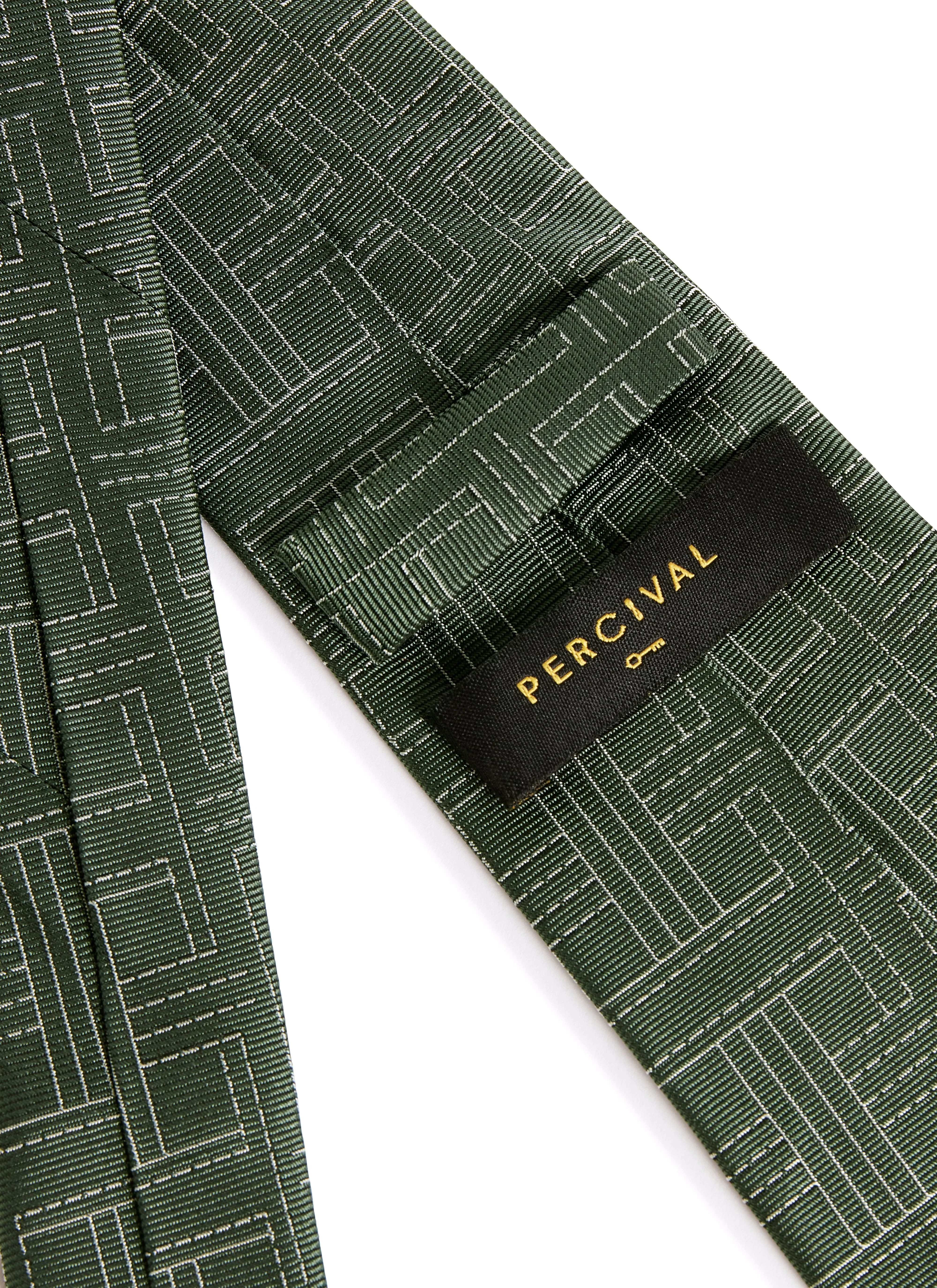 Sashiko Tie | Silk | Forest - Image 2