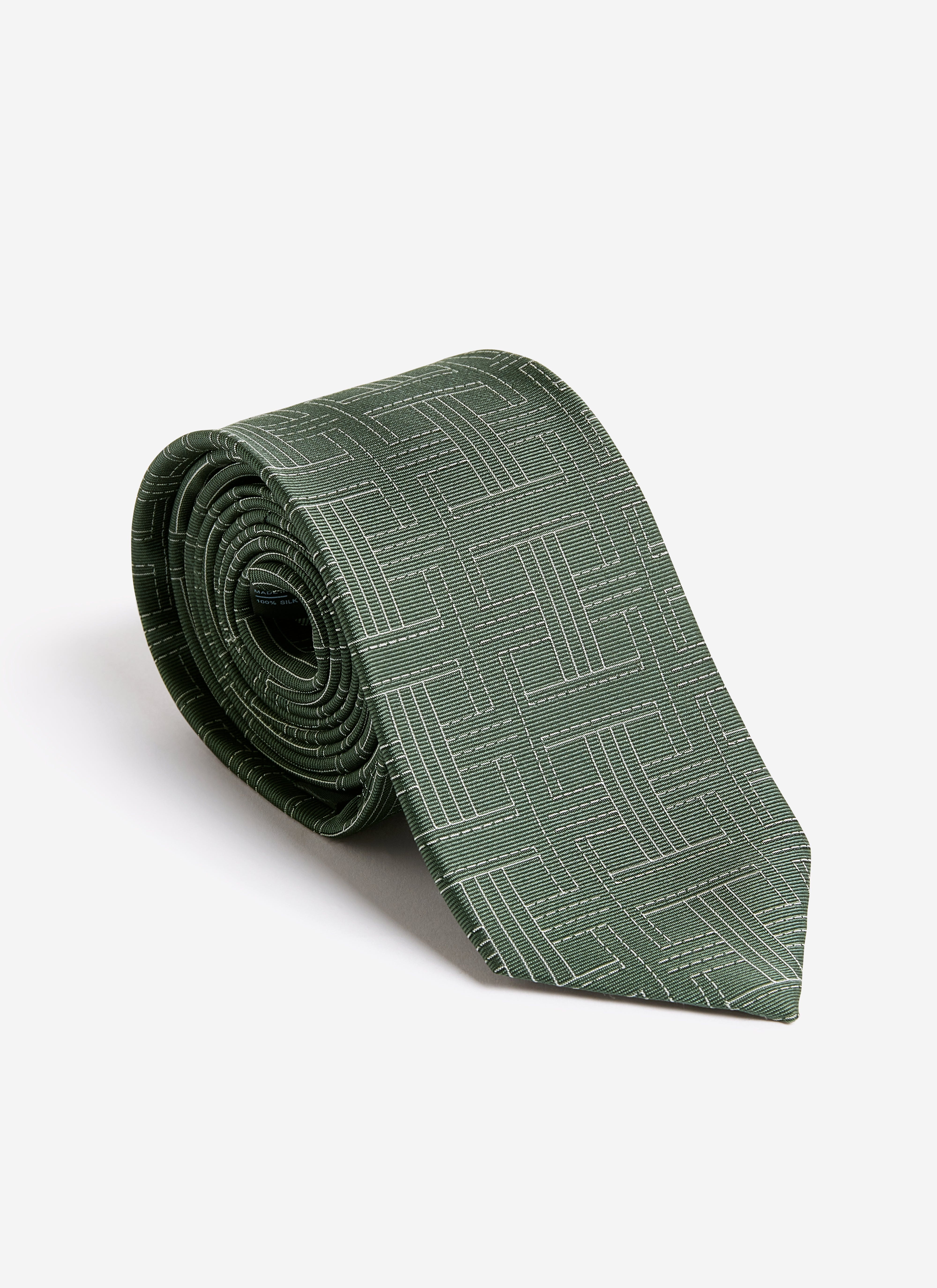 Sashiko Tie | Silk | Forest - Image 3