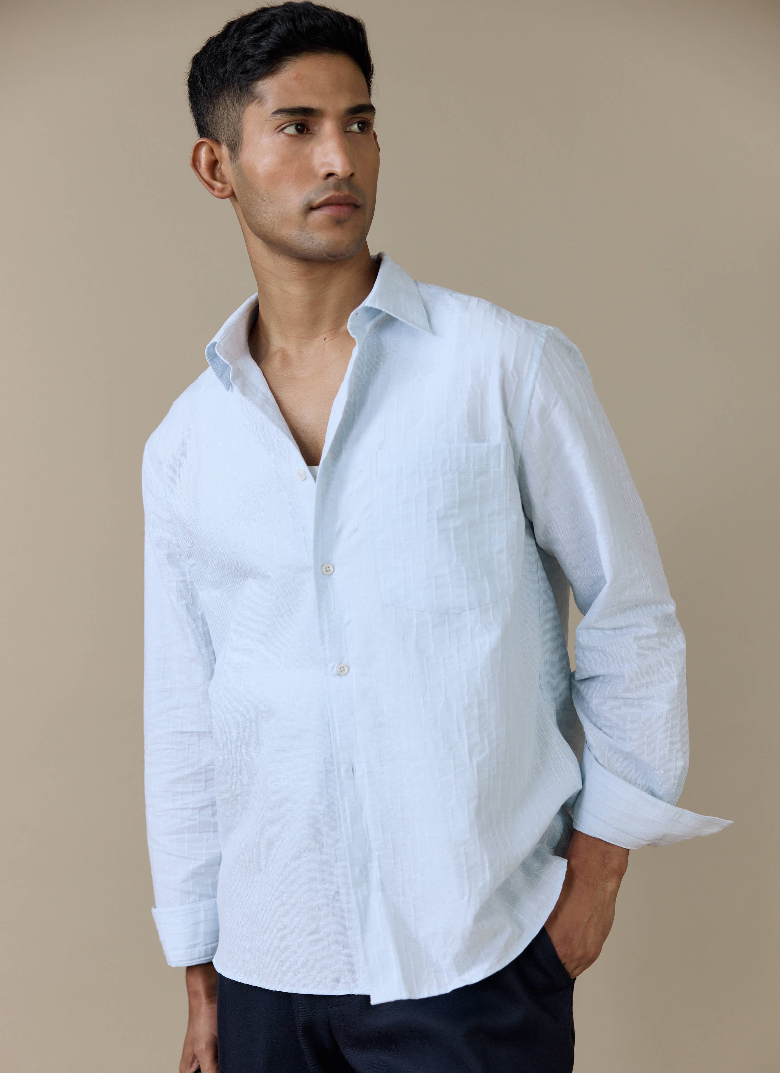 Paros Pearce Shirt | Cotton | Light Blue