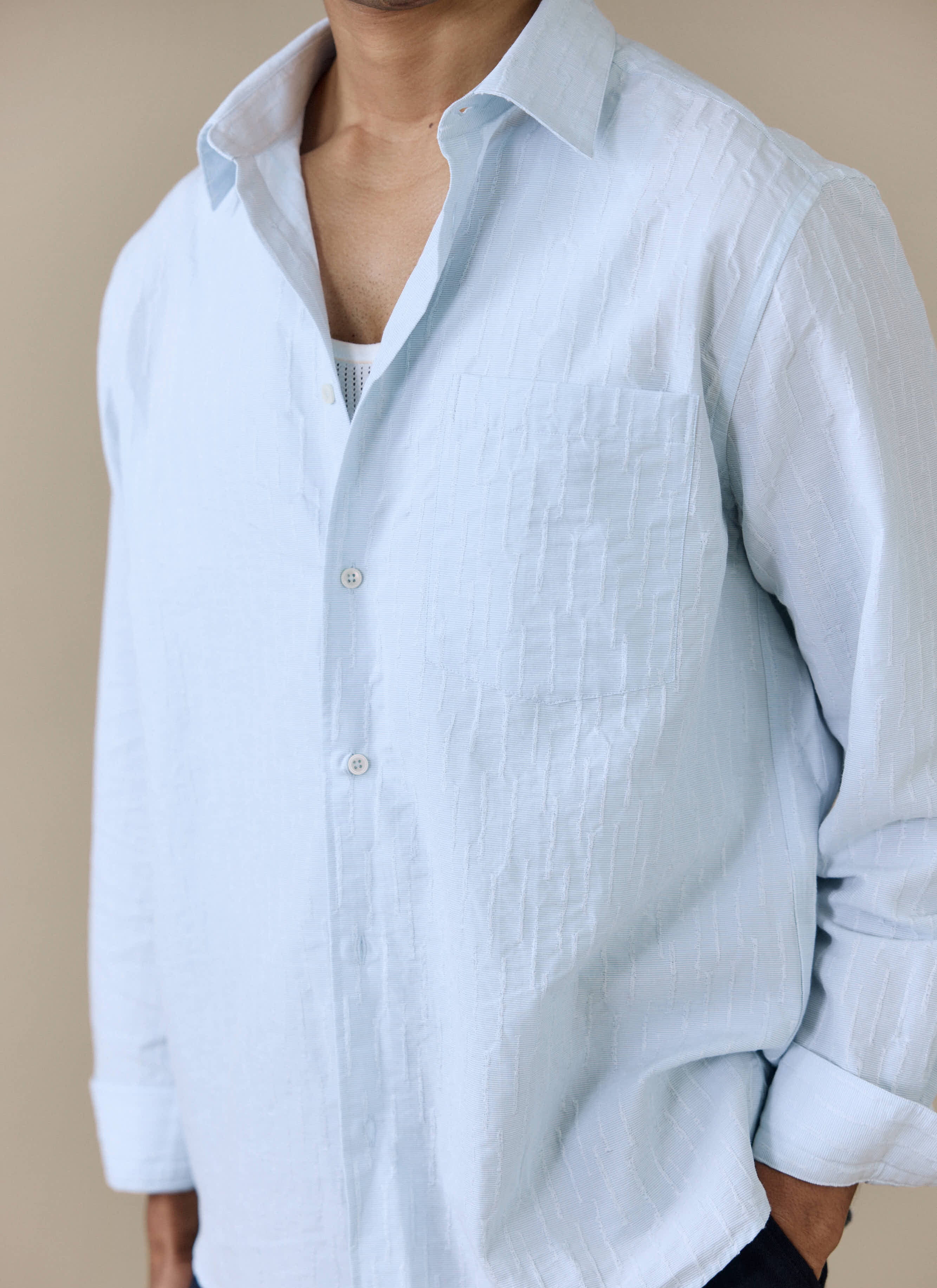Paros Pearce Shirt | Cotton | Light Blue - Image 4