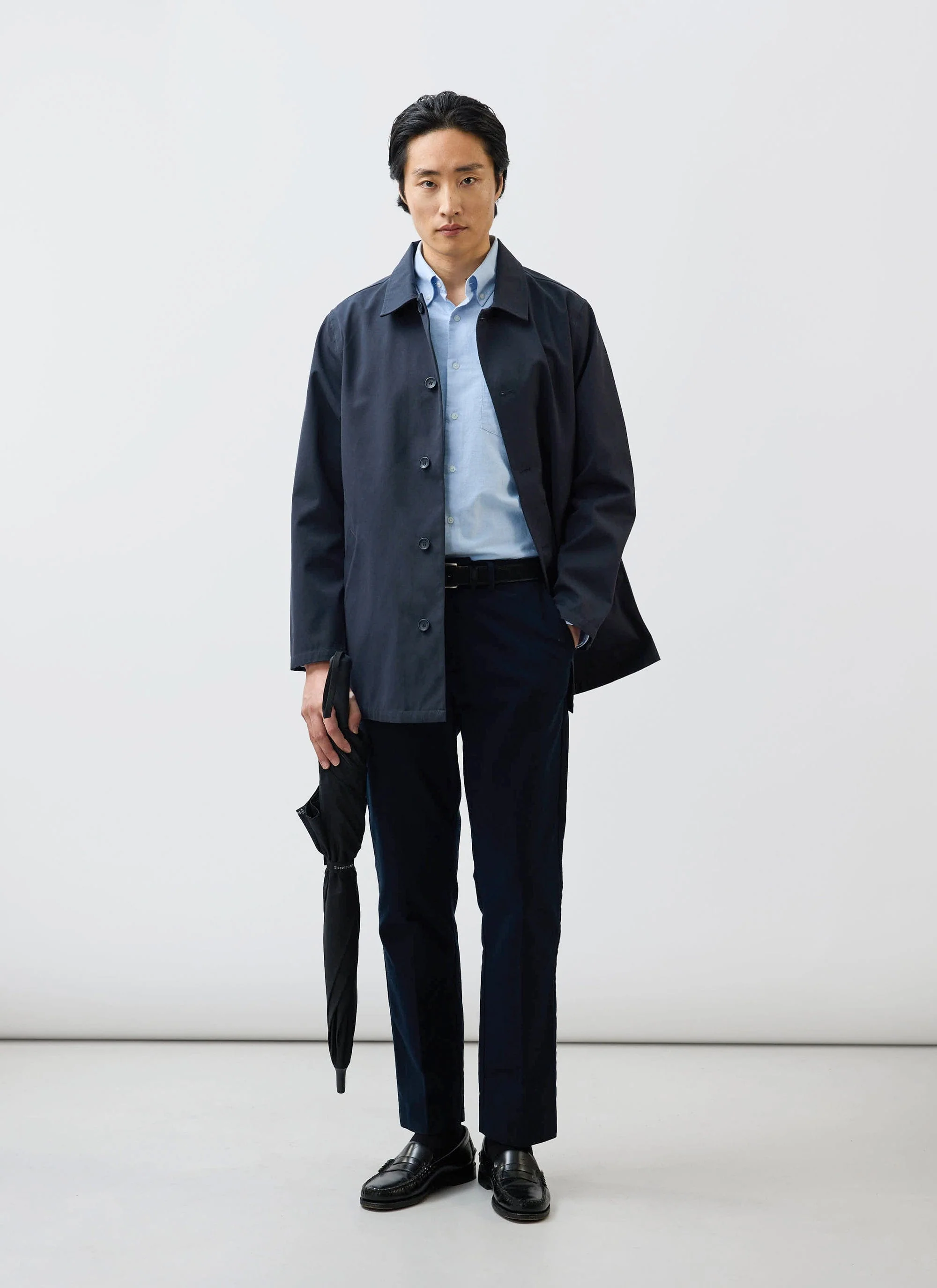 Sherlock Short Trench Coat | Waterproof | Midnight with Olive - Image 2