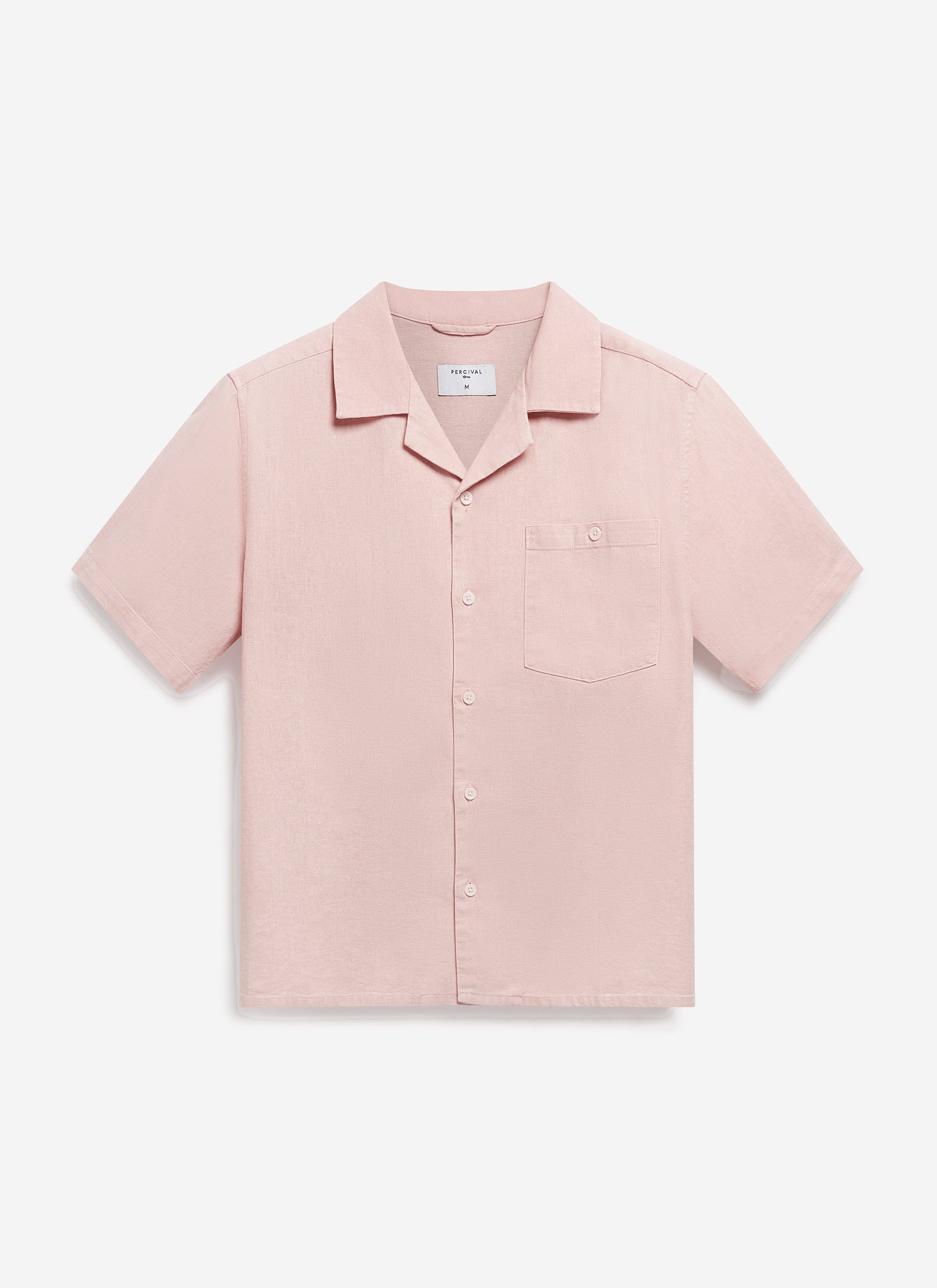 Short Sleeve Cuban Shirt | Linen | Light Pink