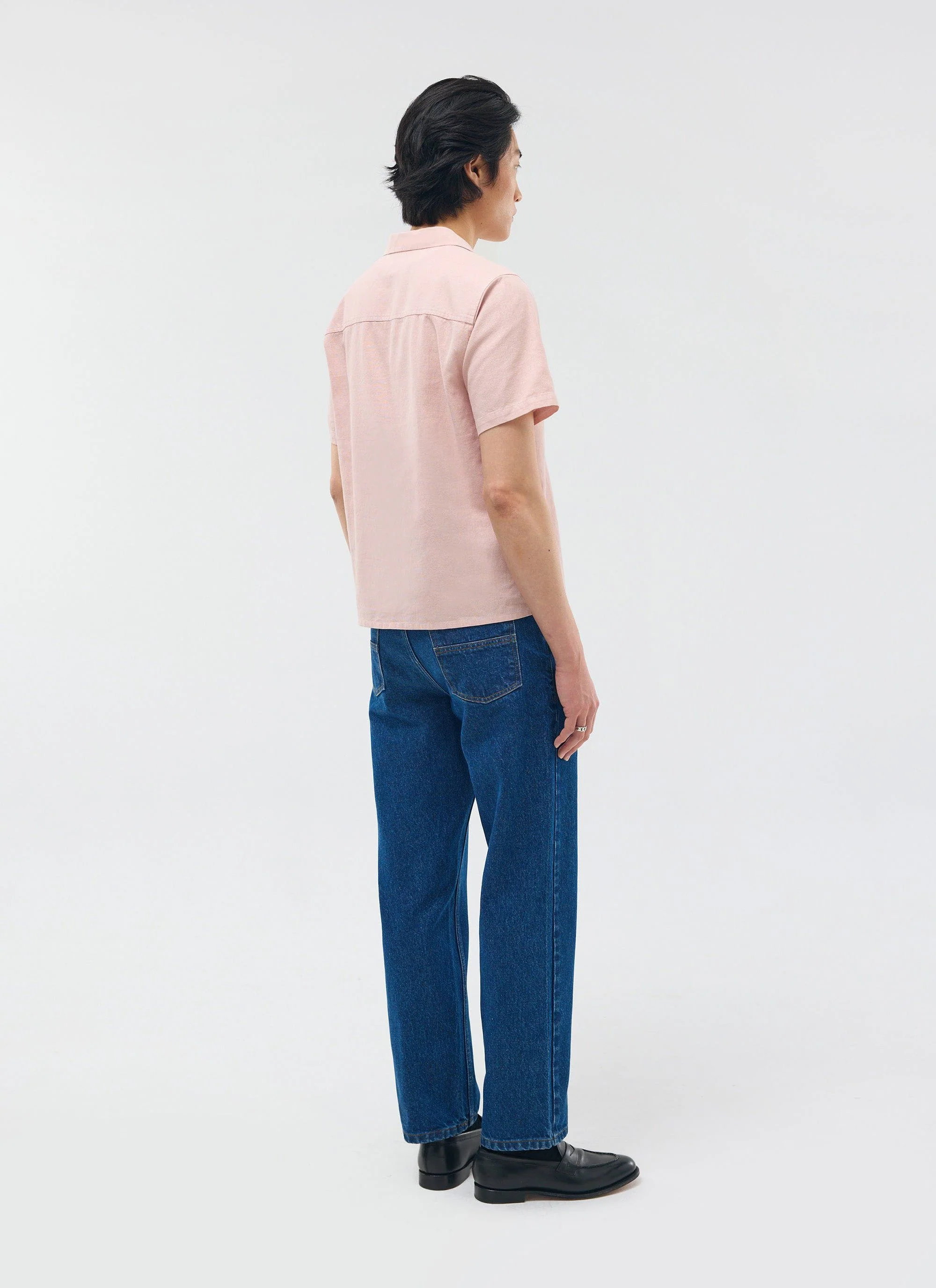 Short Sleeve Cuban Shirt | Linen | Light Pink - Image 4