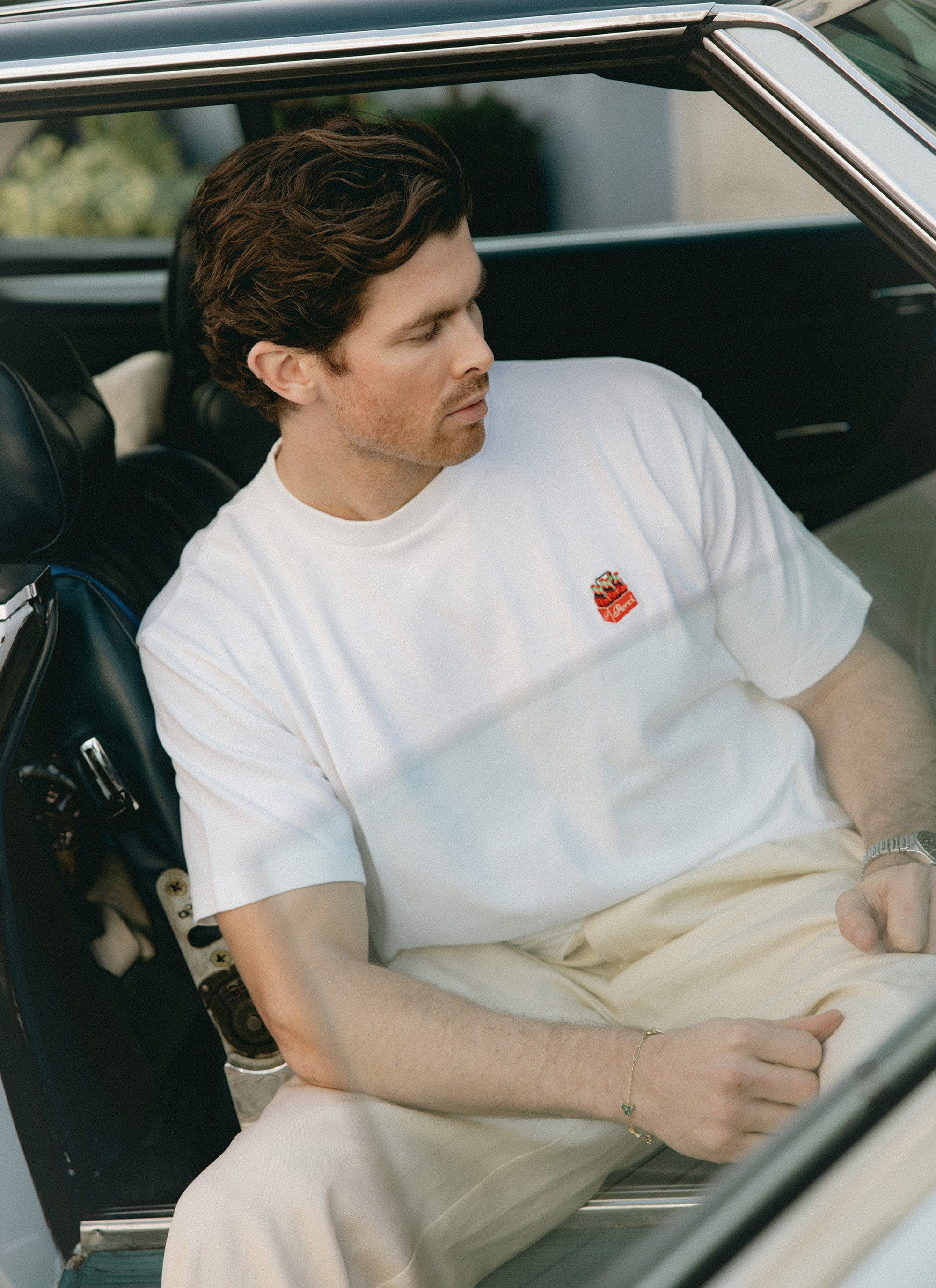 Soda Bottles Oversized Embroidered T Shirt | Organic Cotton | White - Image 4