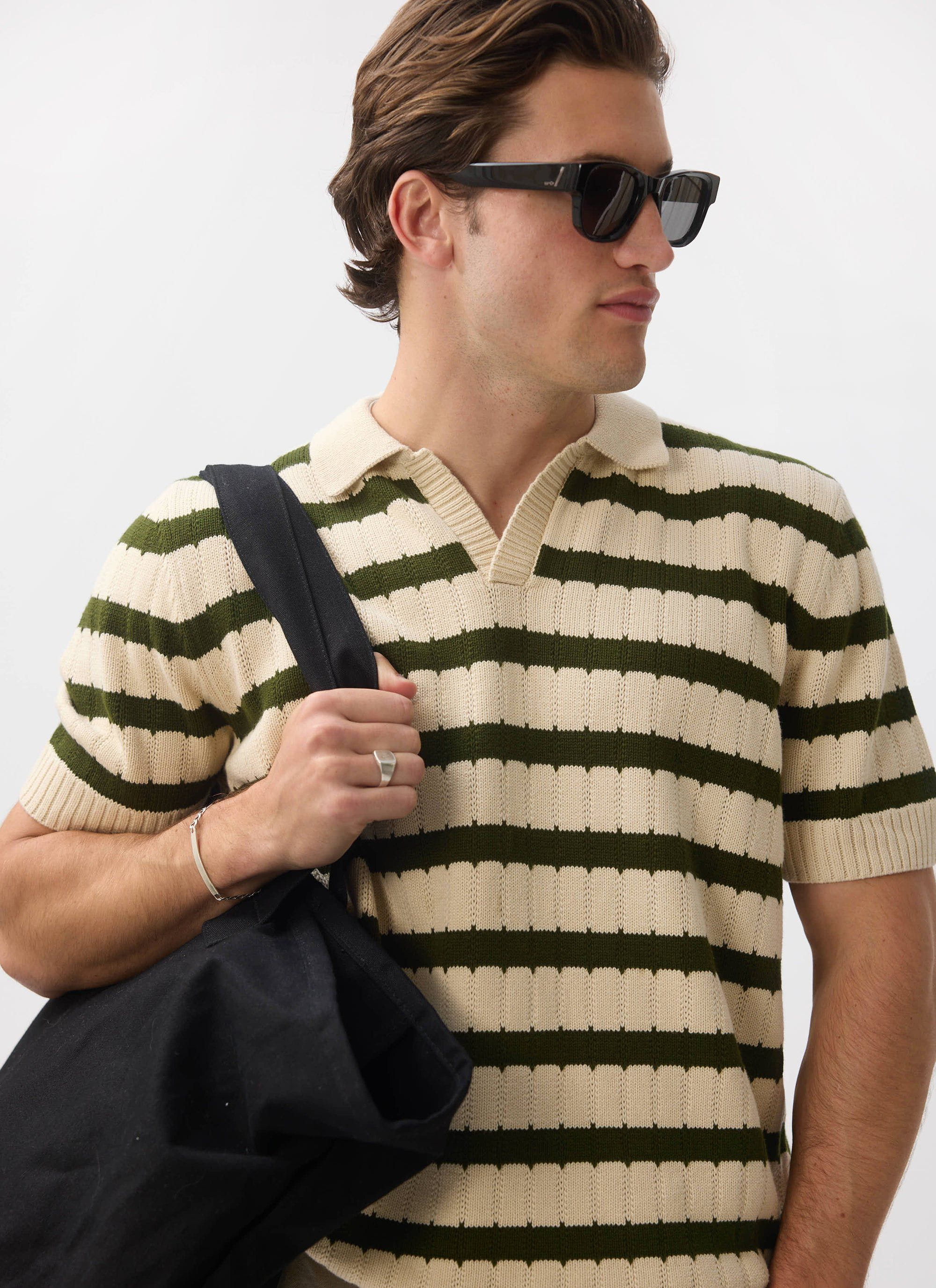Stine Knitted Polo | Cotton | Cream - Image 4