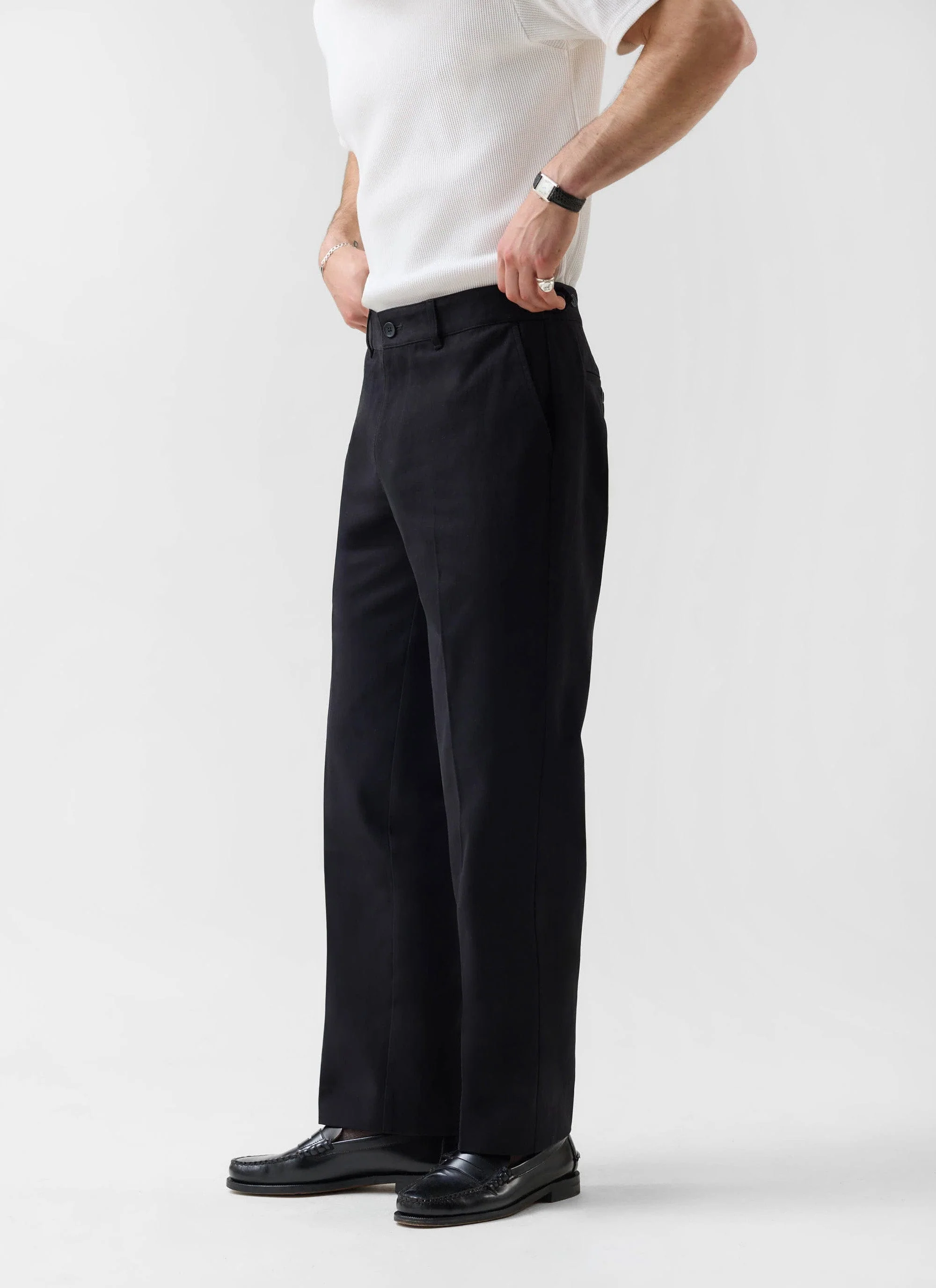 Straight Leg Chino | Cotton | Black