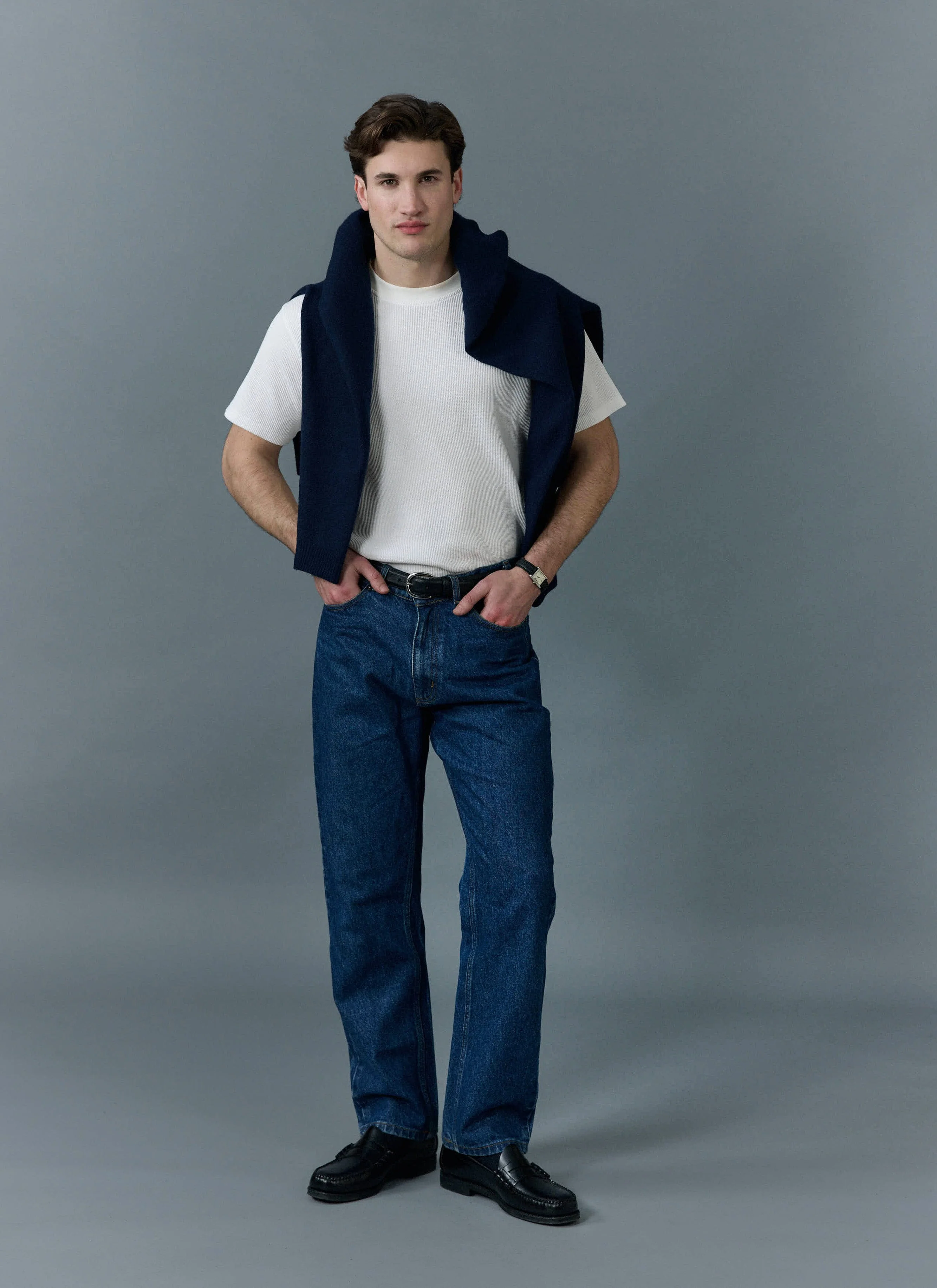 Straight Leg Denim Jeans | Cotton | Mid Wash Blue - Image 4