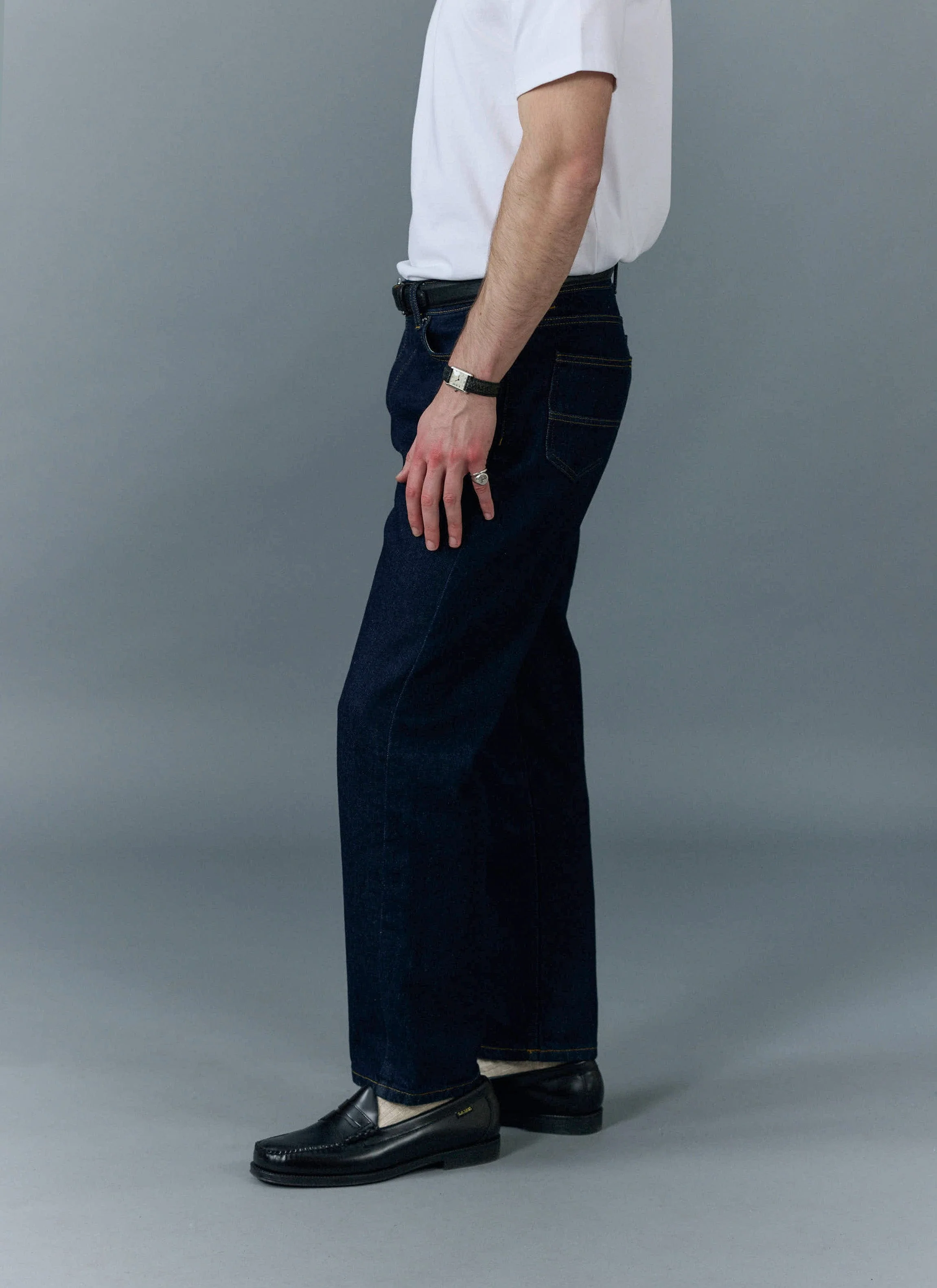 Straight Leg Denim Jeans | Cotton | Dark Indigo - Image 4