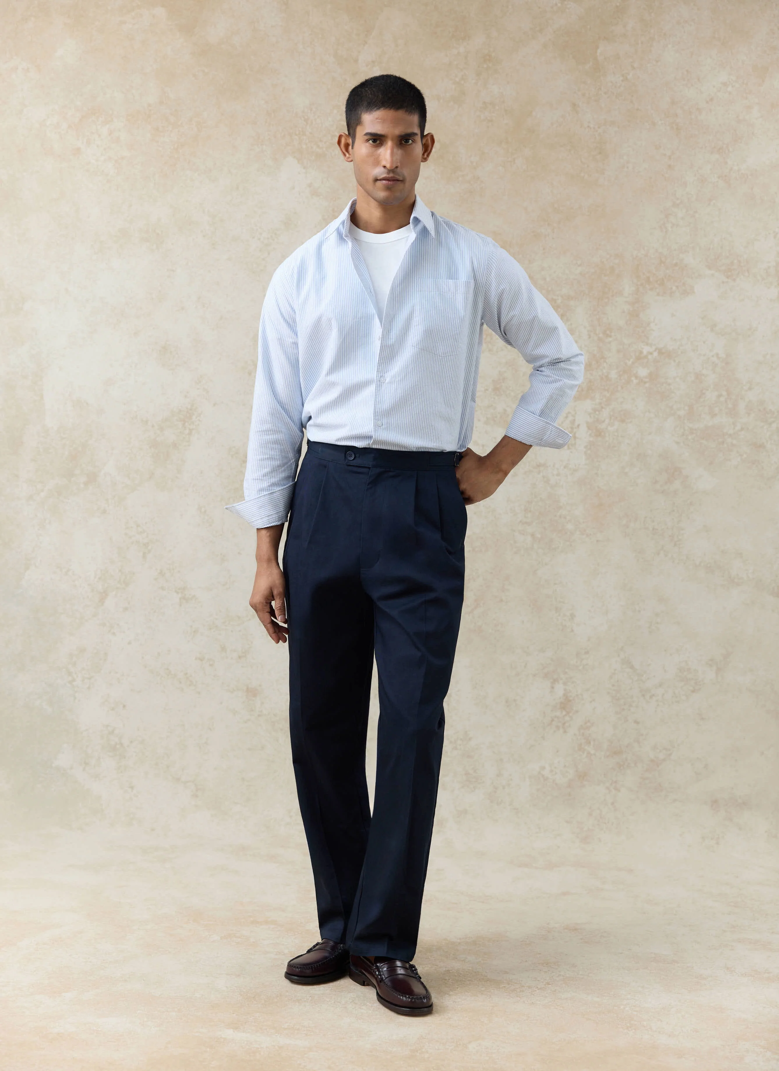 Striped Oxford Shirt | Cotton | Blue Stripe - Image 7