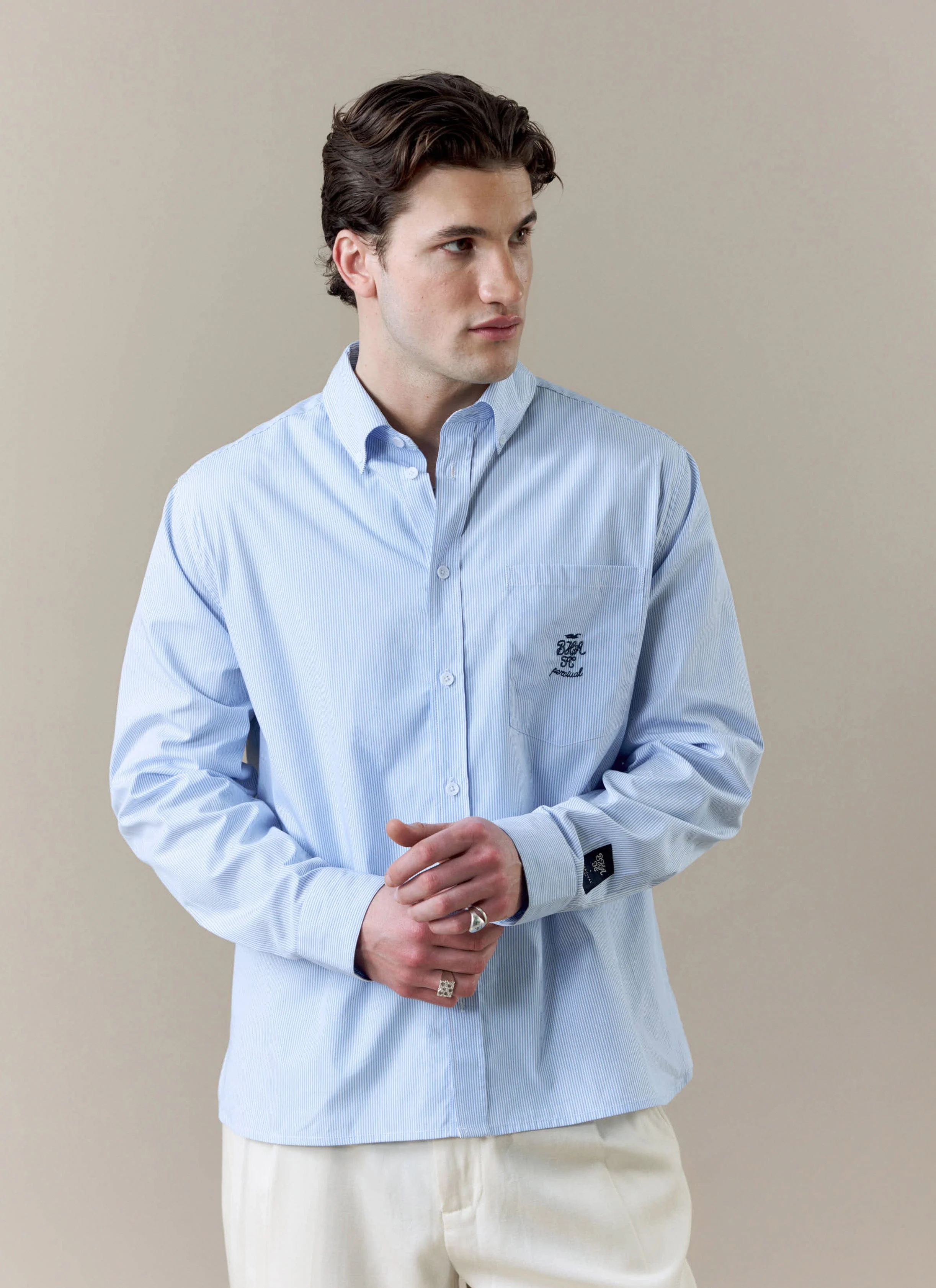 Striped Pearce Shirt | Brighton & Hove Albion F.C. x Percival | Blue