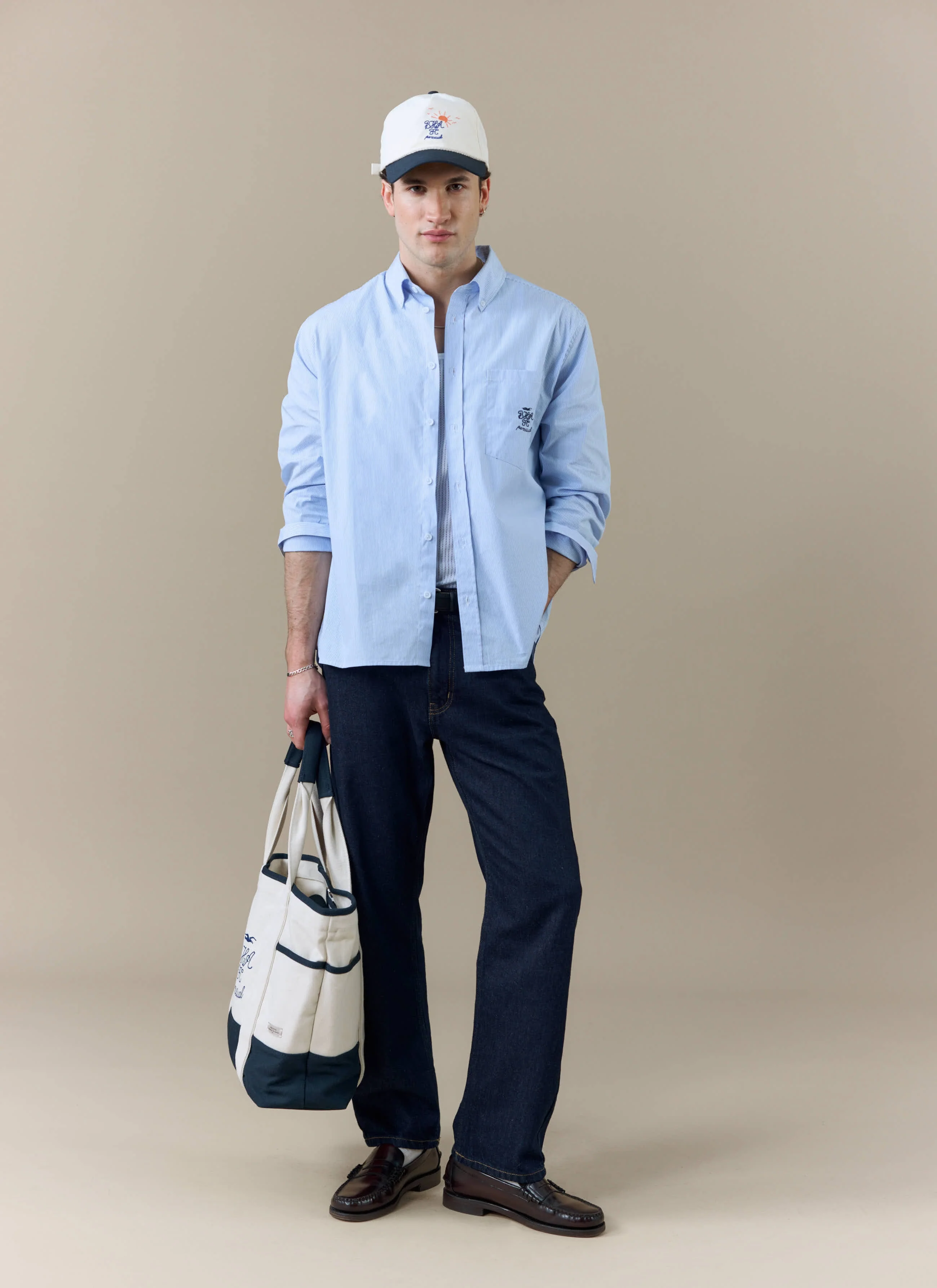 Striped Pearce Shirt | Brighton & Hove Albion F.C. x Percival | Blue - Image 2