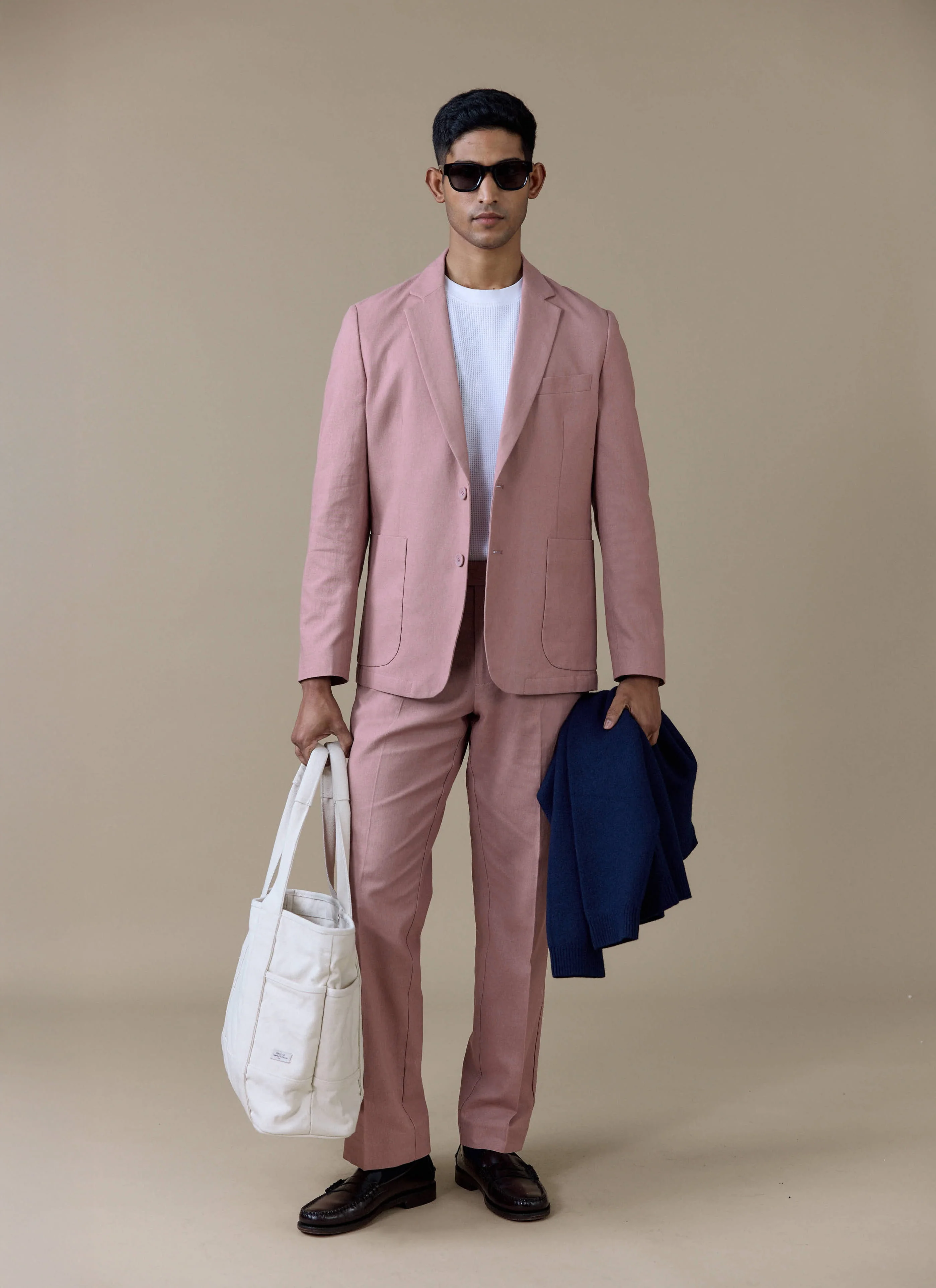 Tailored Blazer | Linen | Dusty Pink - Image 2