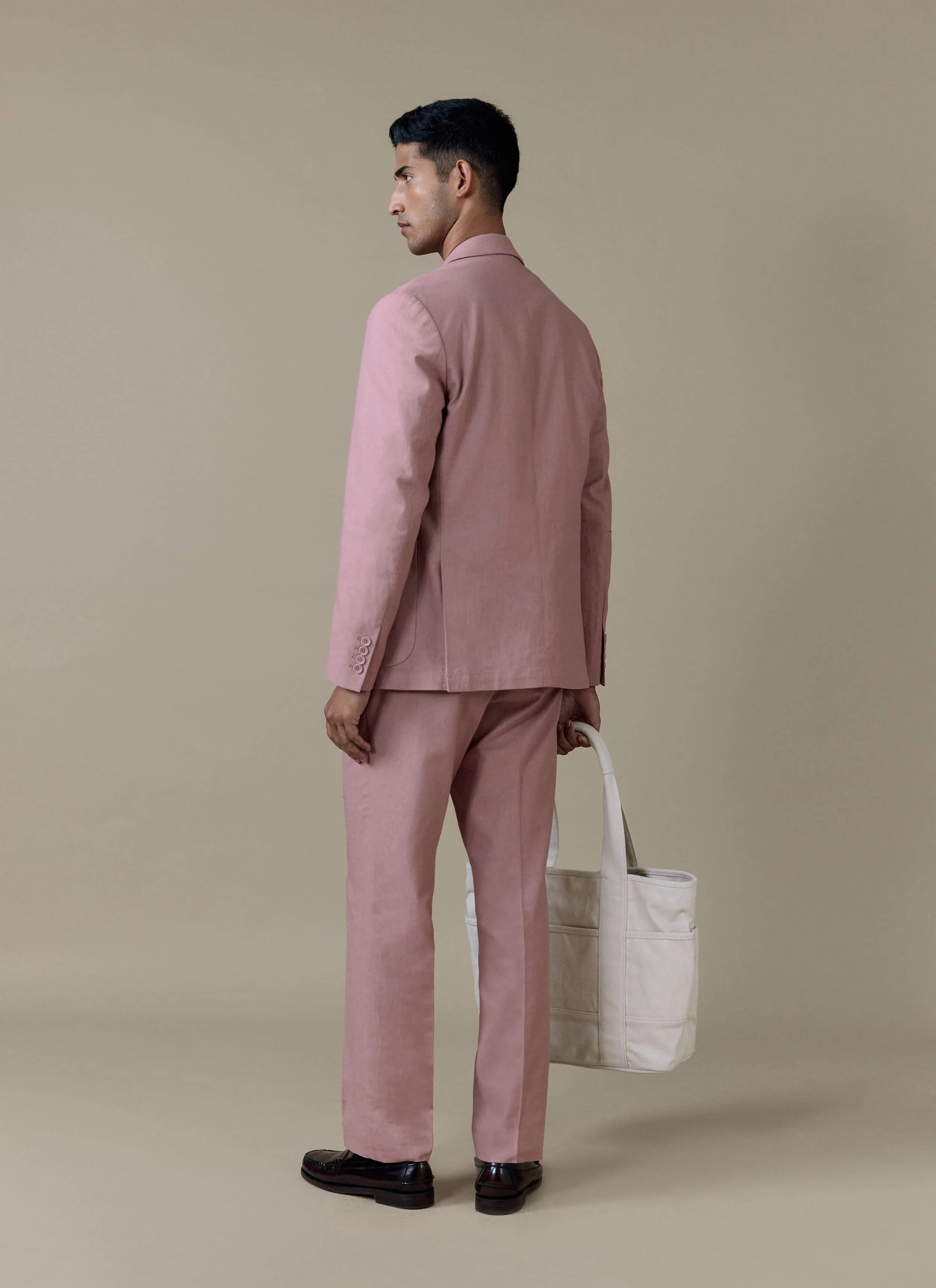 Tailored Blazer | Linen | Dusty Pink - Image 3