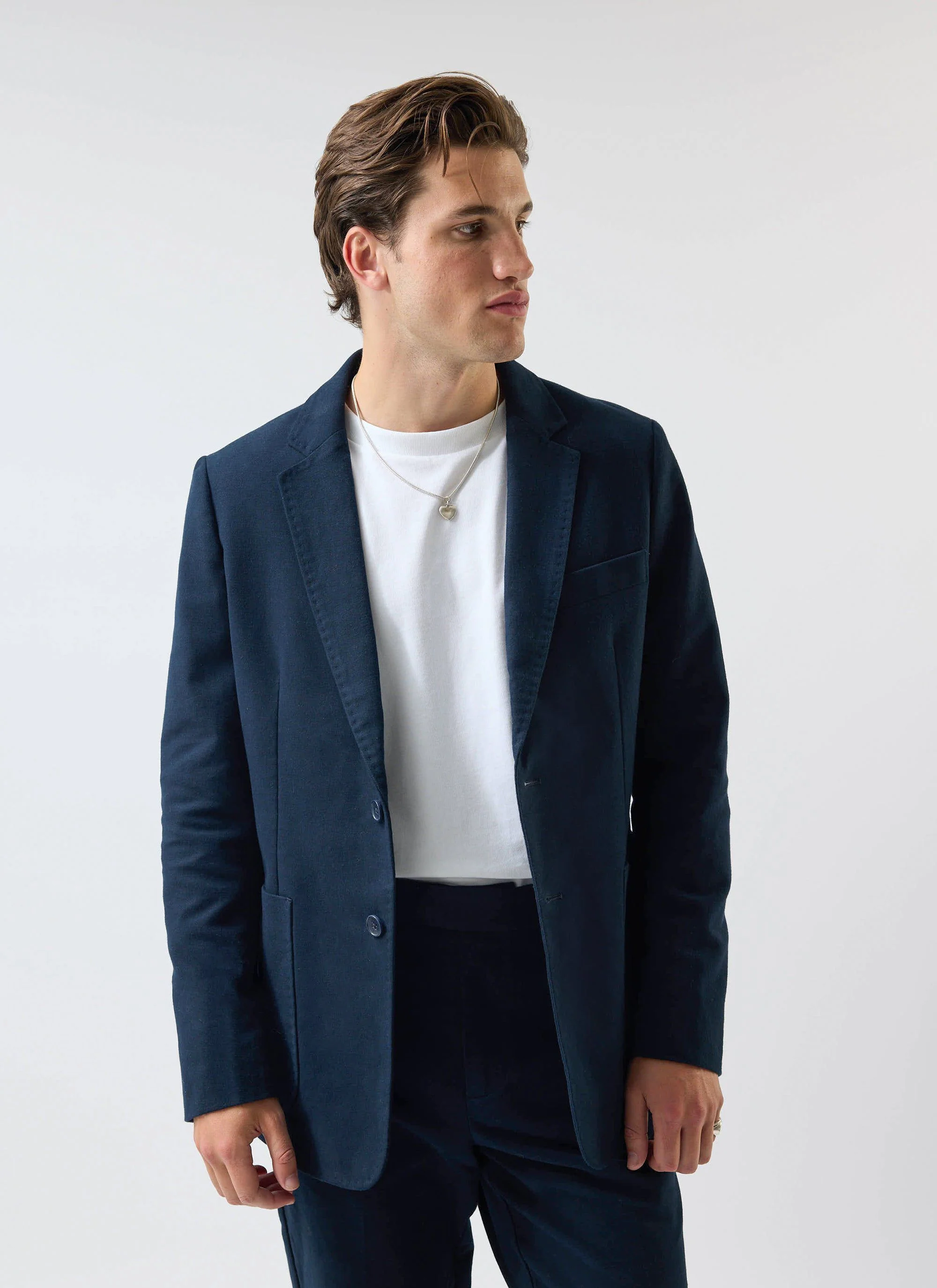 Tailored Moleskin Blazer | Navy - Image 2