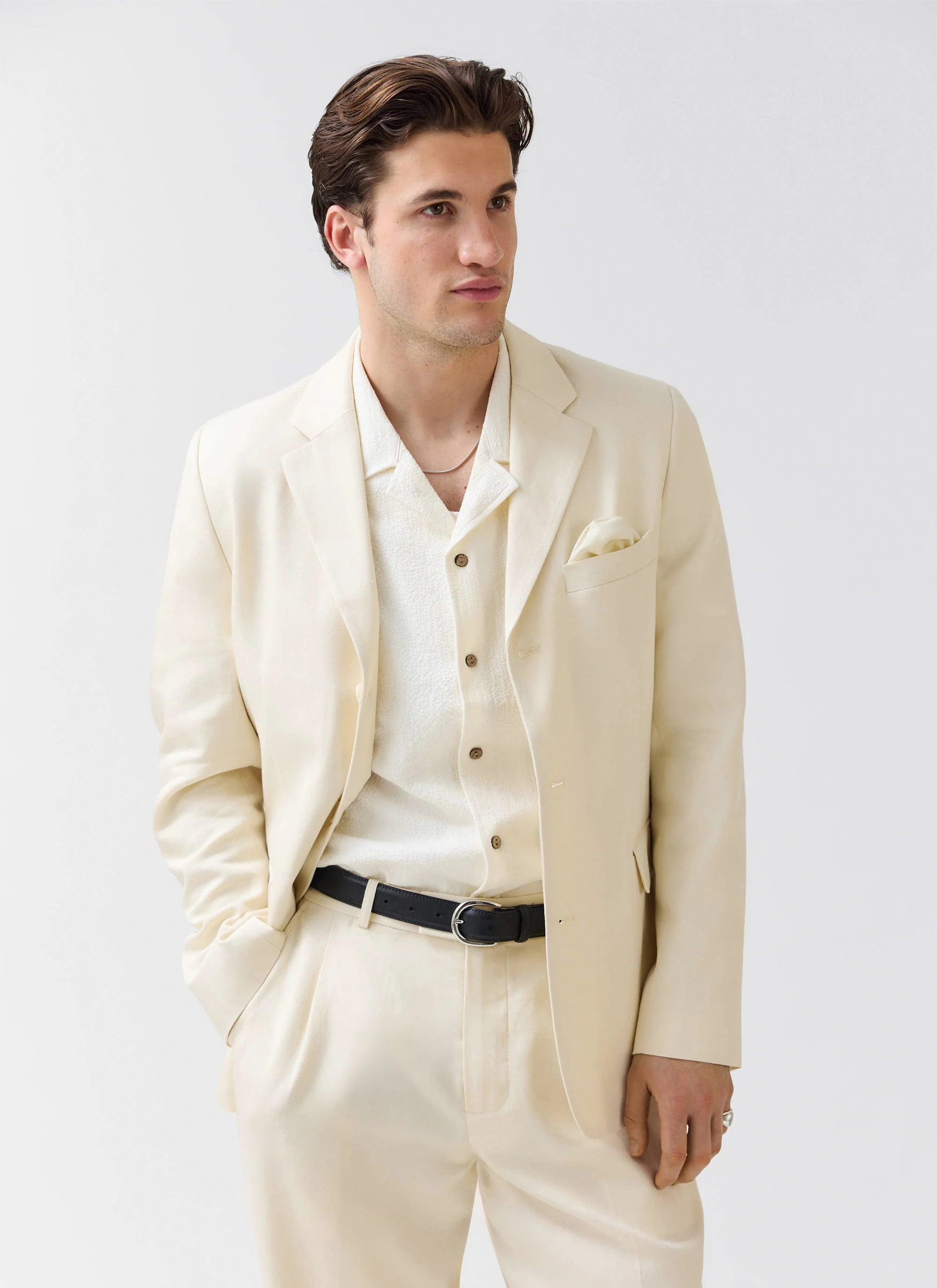 Tailored Two Piece Suit | Lyocell | Cream - Image 2